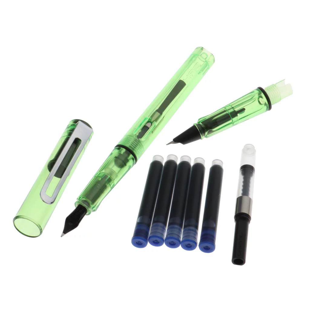 Transparent Clear Acrylic Fountain Pen Smooth Fine Nib 0.5 mm 0.