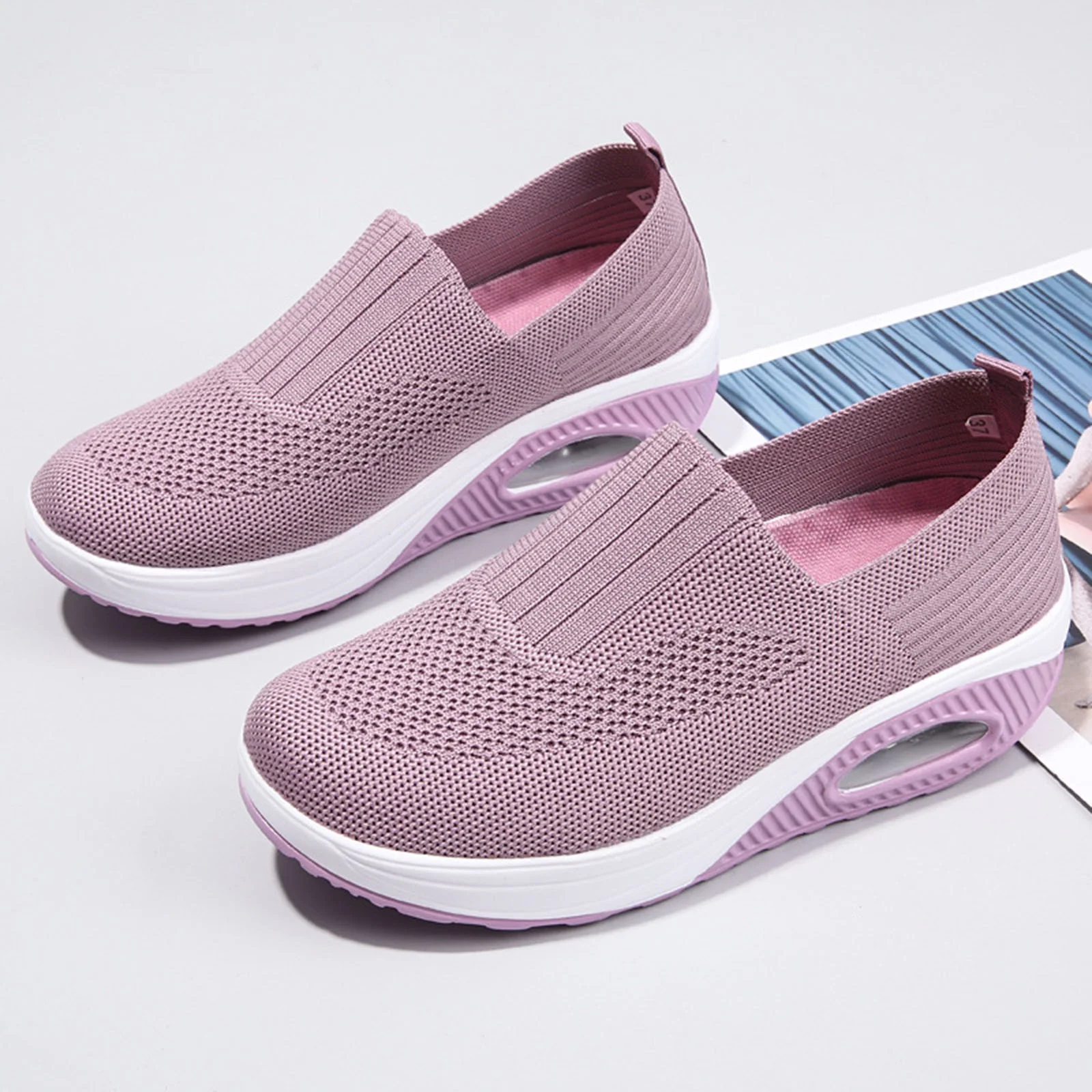 Clearance Items, Women's Summer Fashion Mesh Pointed Toe Breathable Solid Color Casual Shoes Lightweight Comfortable One Foot Stirrup Shoes Women's Outdoor Dressing
