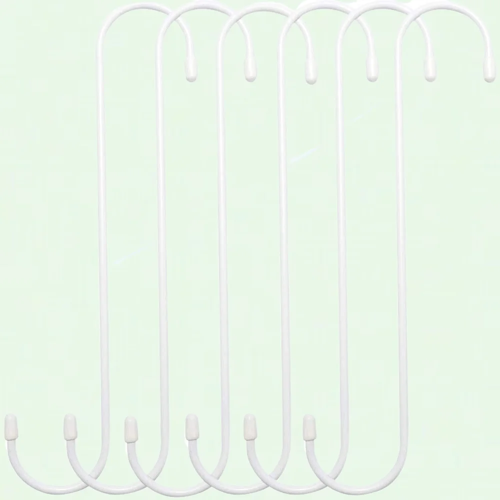 Extra Large S Hooks White 10 Inch - Heavy Duty Hanging Hooks for Kitchen, Tools, Pergola, Yard, Flower Basket, Garden - Indoor Outdoor