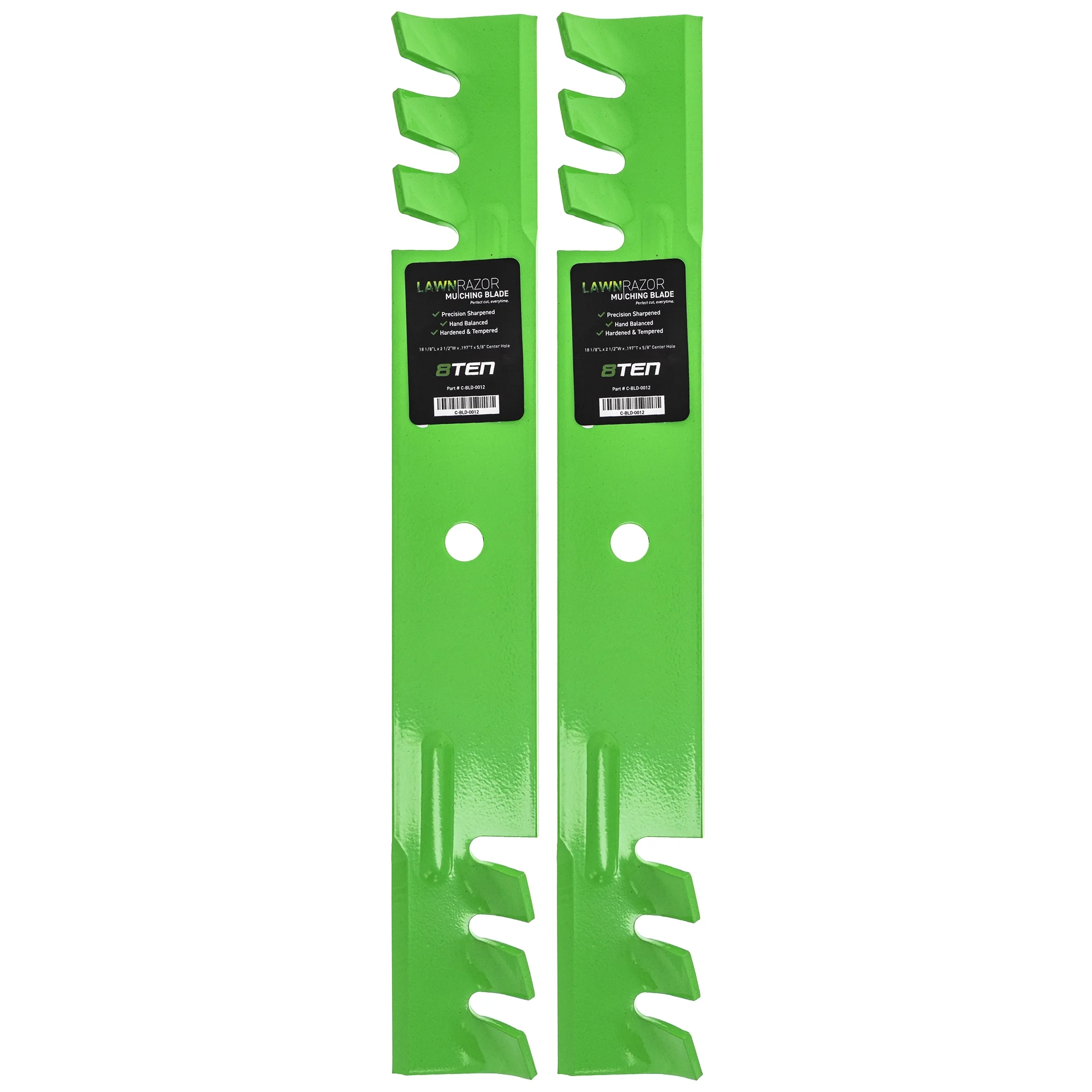 8TEN LawnRAZOR Mower Blade for Scag 482878 A48108 48108 481707 481711 48185 482462 Exmark 1-633482 (Toothed Mulching) 2 Pack 810-CBL2234D