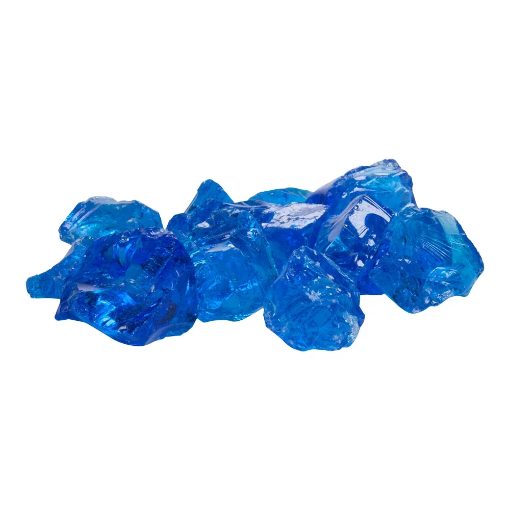 Crushed Fire Glass - Tropical Blue 1/2