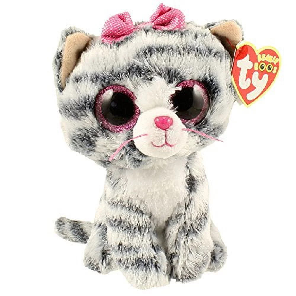 Ty Beanie Boos Willow - Gray Tabby Cat (Justice Exclusive)