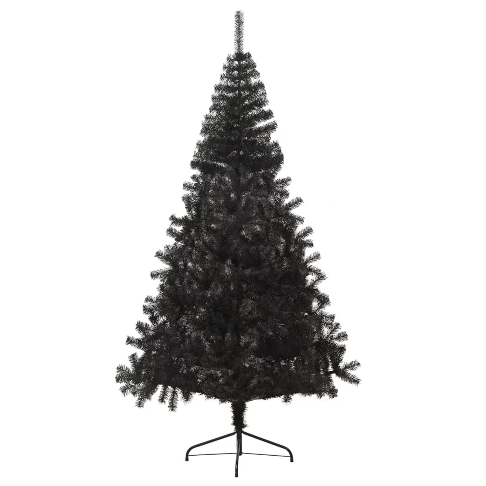 Walmeck Artificial Half Christmas Tree with Stand Black 7 ft PVC