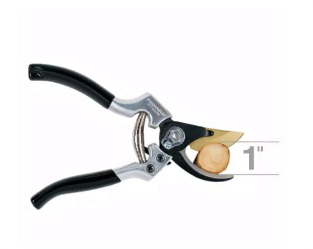 Fiskars 1 in. Titanium Coated Steel Blade Bypass Hand Pruner