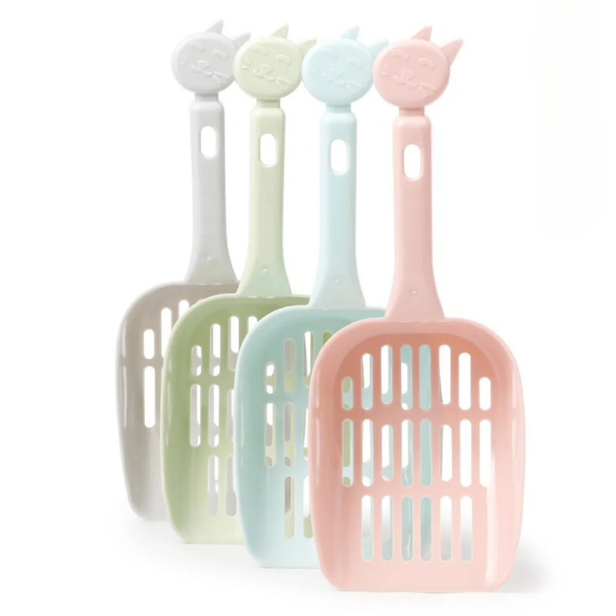 1 set of cat litter shovel plastic mesh cat litter shovel thickened cat excrement shovel artifact cat litter shovel