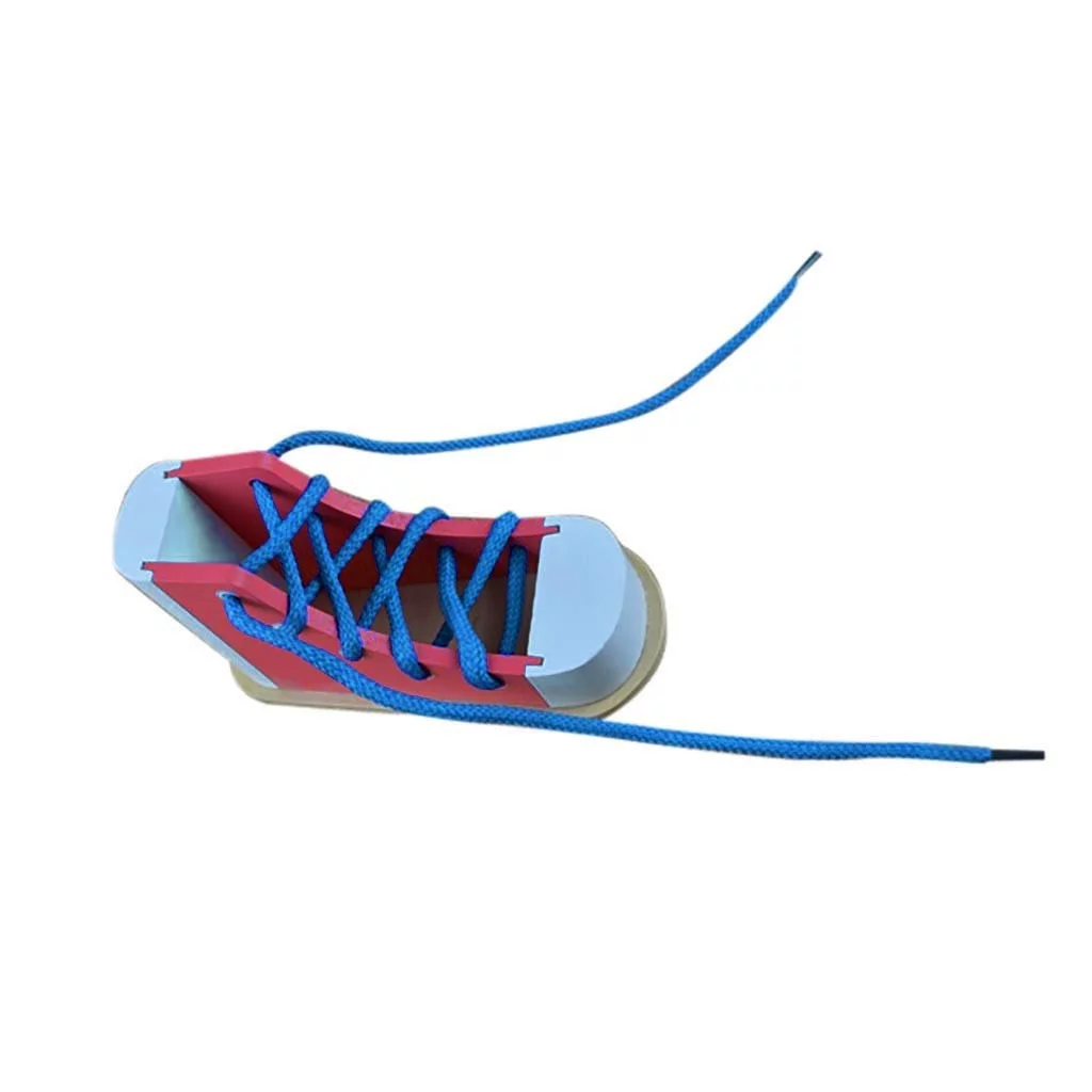 〖Hellobye〗Learn to Tie Shoes Shoe Tying T Educational Toys Children Wooden Lacing Shoes