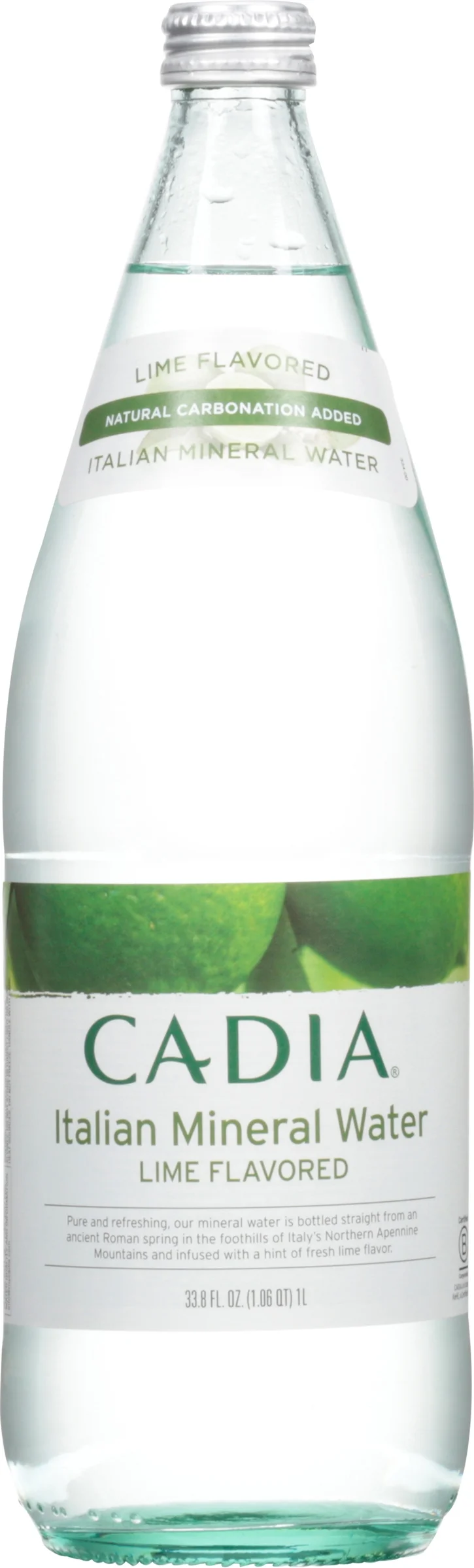 Cadia Sparkling Italian Mineral Water Lime, 33.8 Fl Oz