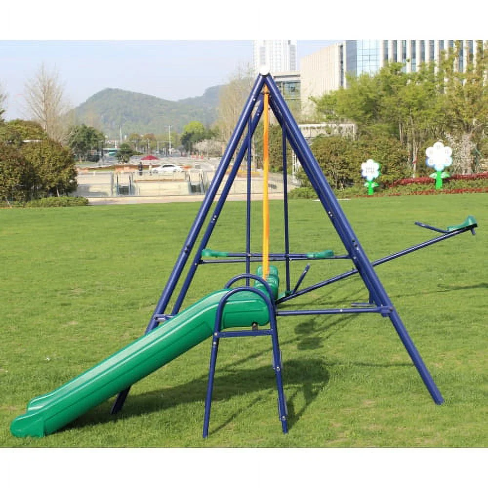 Metal Swing Set w/ Slide