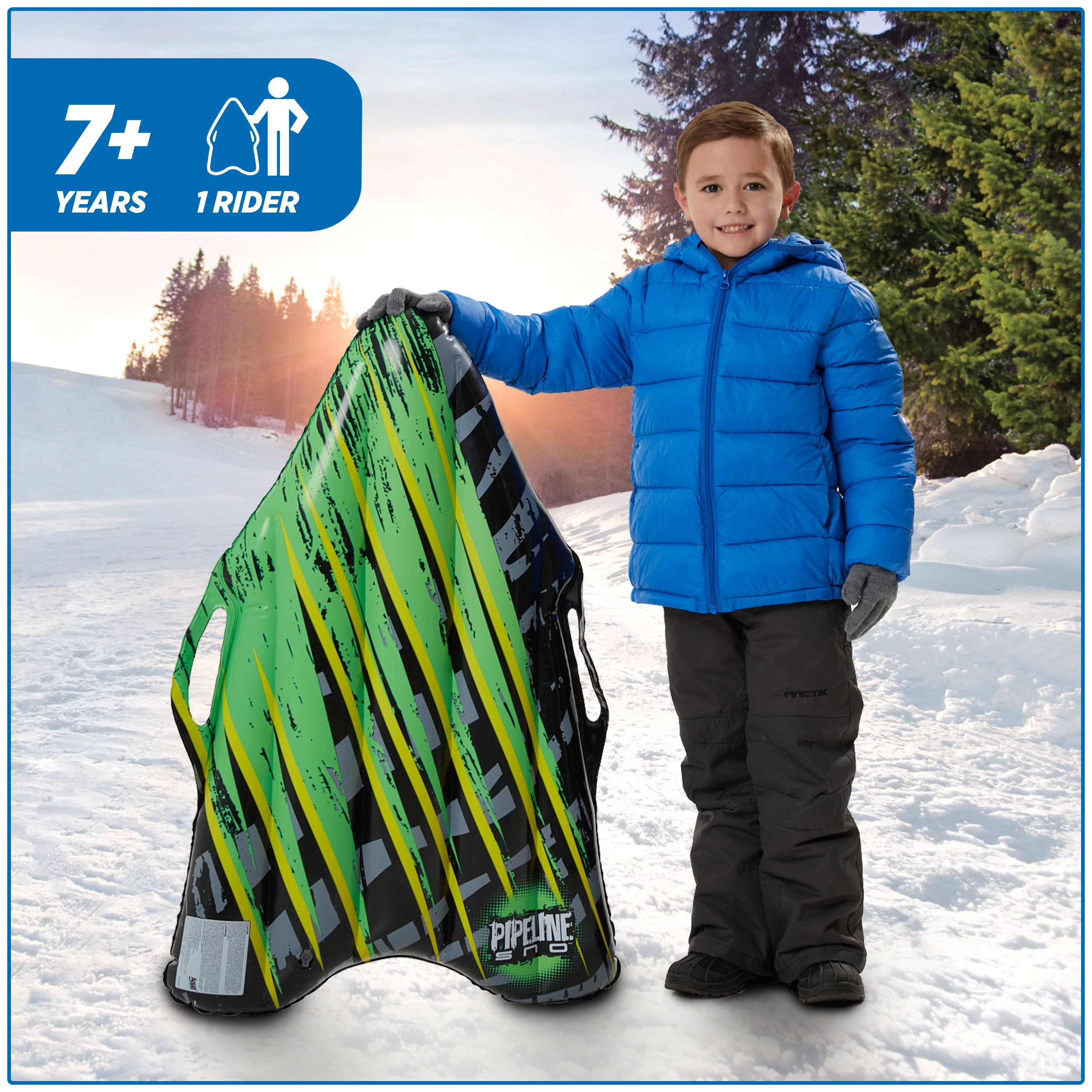 Pipeline Sno 36 in. Inflatable PVC Lazer Arrow Sled, Crack and Cold Resistant, PVC Material