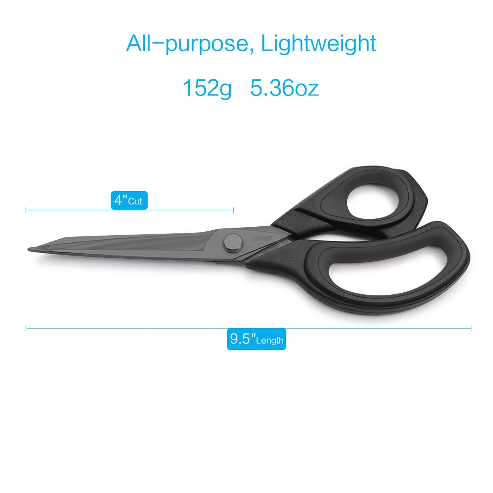 LIVINGO Sharp Fabric Scissors, Titanium Heavy Duty Shears for Sewing Craft, 9.5