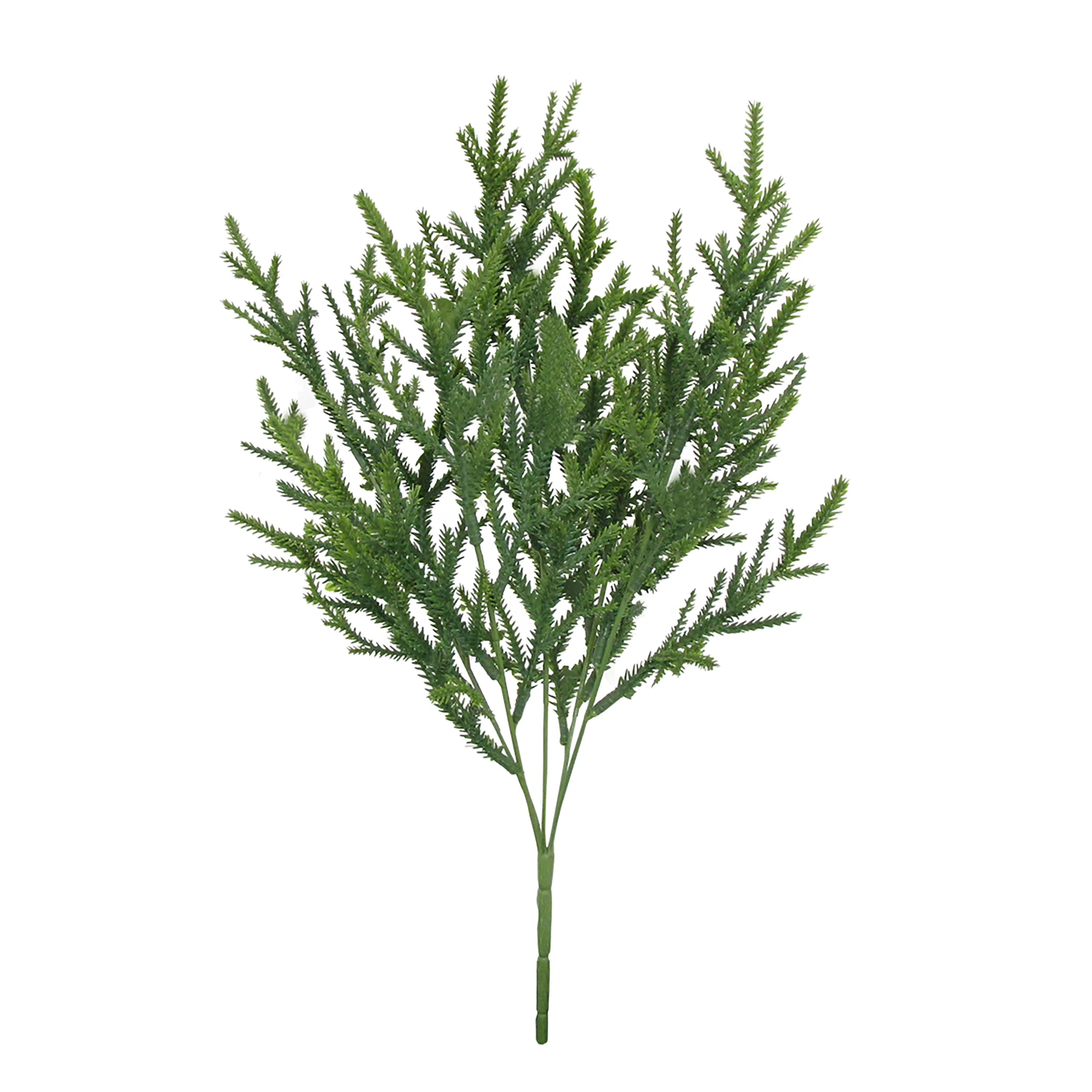 Living Luxury Set of 2 Green Artificial Cedar Pine Leaf Stem Christmas Spray Bush 16in - 16