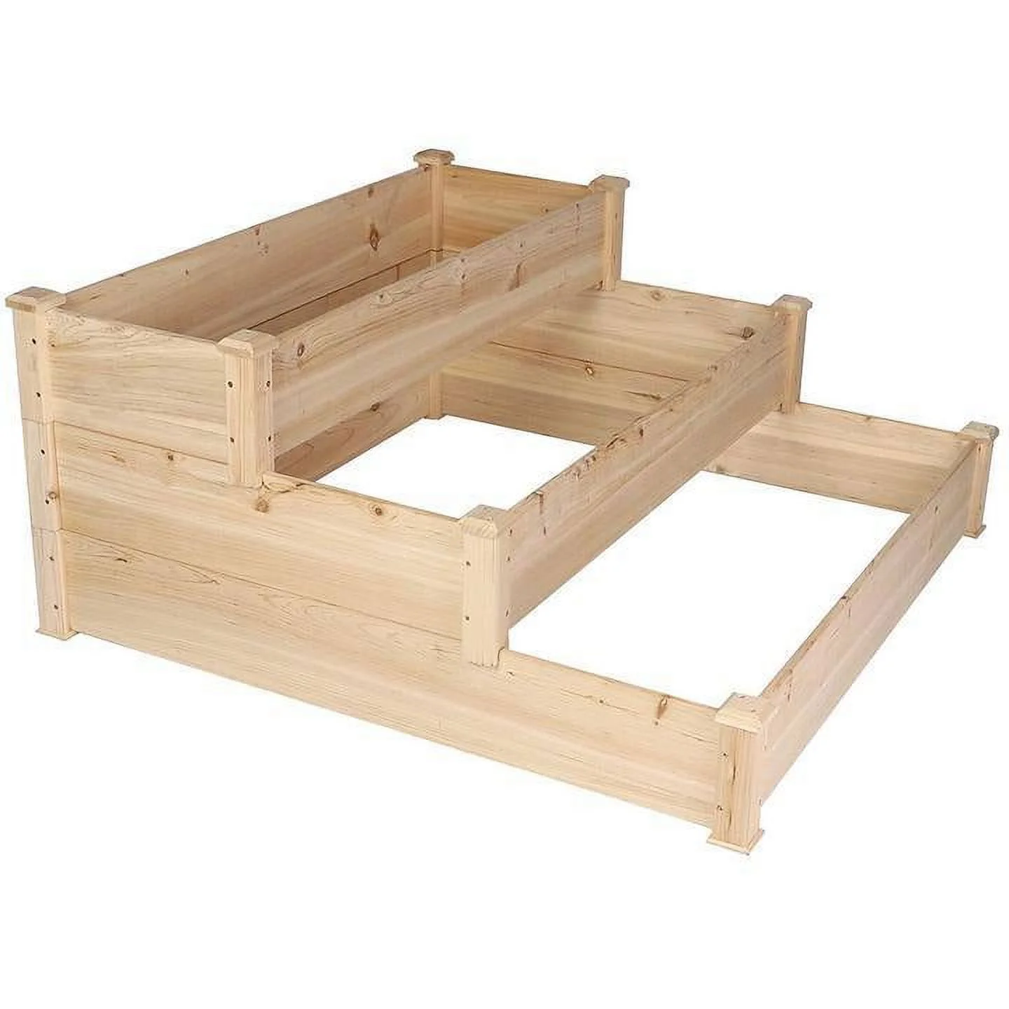 GUIOIHDC 3 Tier Raised Garden Bed Kit Wooden Planter Box Heavy Duty Solid Fir Wood