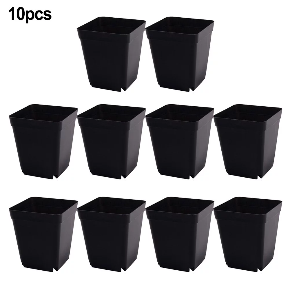 10pcs Succulent Small Square Flower Pot Plastic Frosted Square Pot Garden Tools