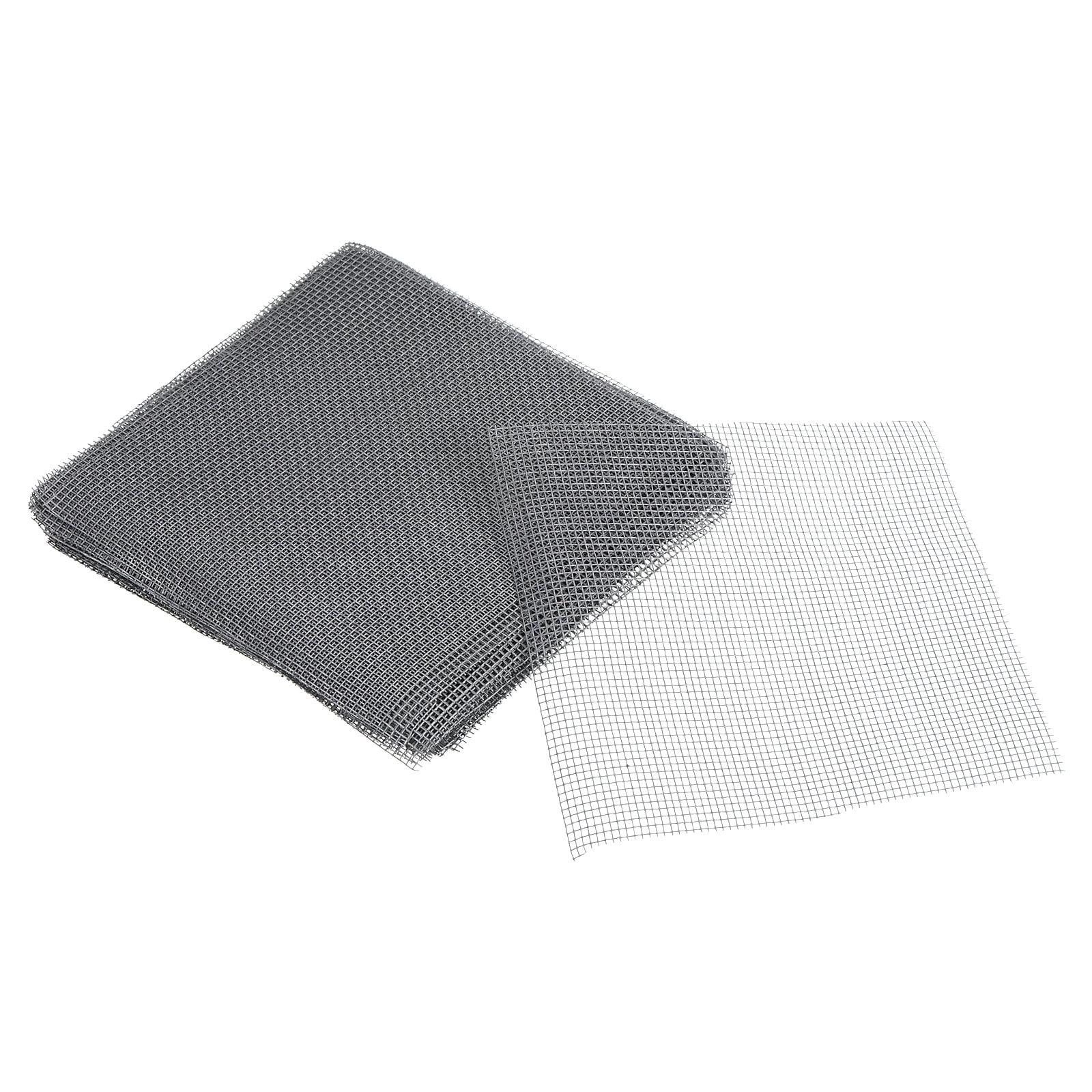 Uxcell Flower Pot Hole Mesh Pad, 4 x 4 Inch Square Drainage Hole Screen Bottom Grid Mat, Gray 50 Pack