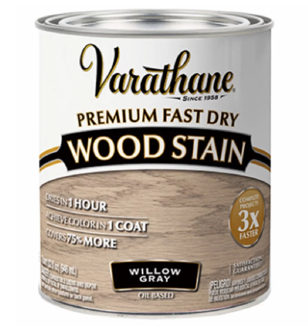 Varathane 357180 Oil Based Semi Transparent Wood Stain, Willow Gray, 1 Quart, Each