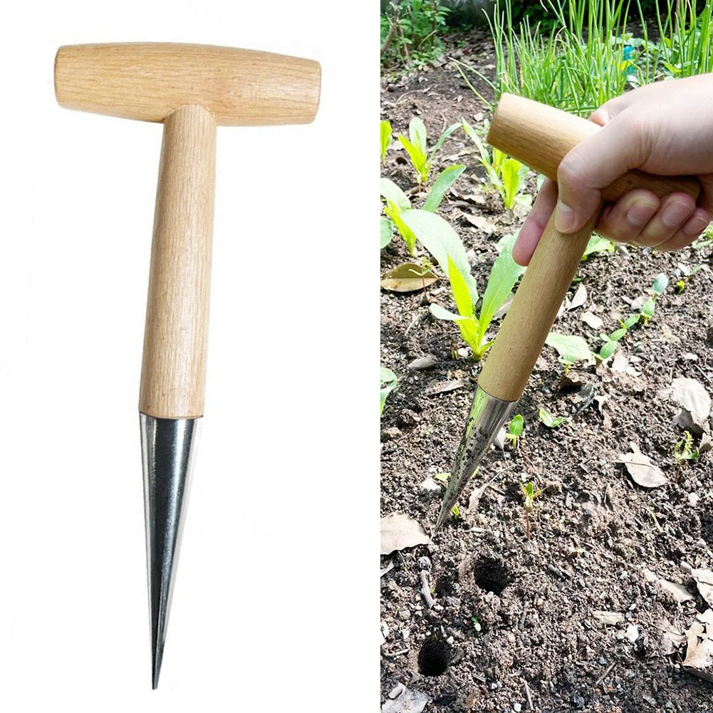 Home Gardening Wooden Handle Planting Tool Hand Digger Remover Lifter Tool