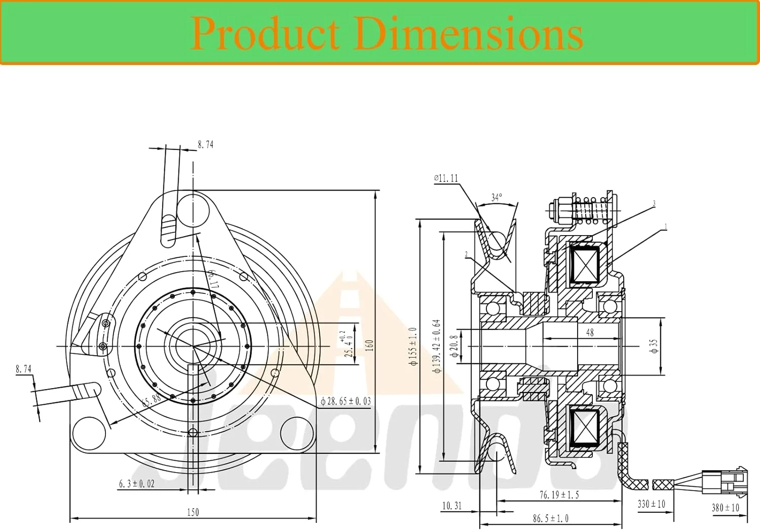 JEENDA Electric Blade PTO Clutch 532179335 179335 532414737 GT1A-EH01 Compatible with Husqvarna AYP Ogura Craftsman GT48XLS GT52XLS GTH2448 GTH2548 YTH2454 Lawn Mower Engines