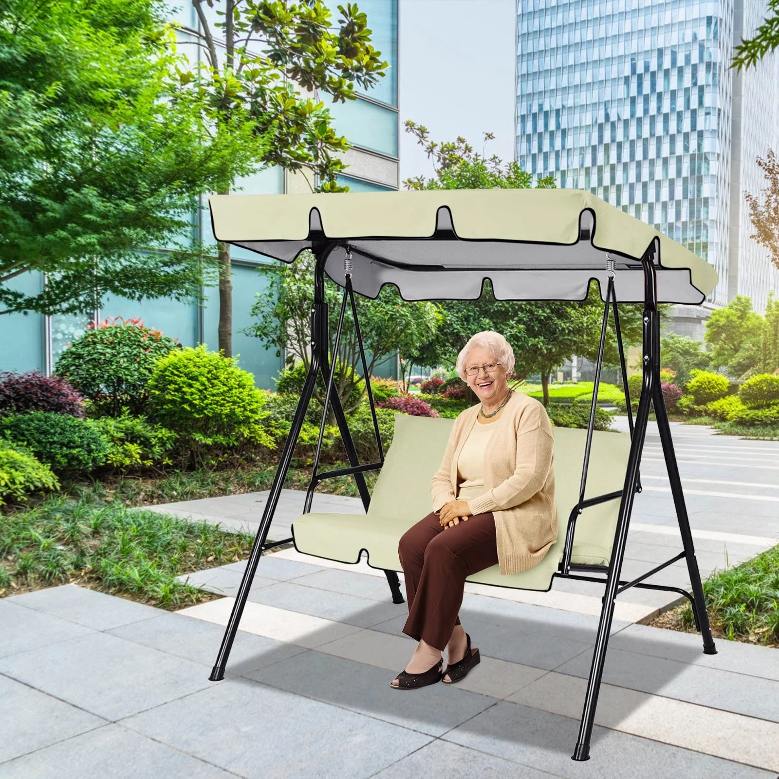 Replacement Outdoor Rain Ceiling Cover Cloth Courtyard Swing Cover Awning Patio Lawn & Garden Padded Folding Chairs Indoor High Beach Chairs for Adults Heavy Duty Outdoor Folding Chairs for Adults