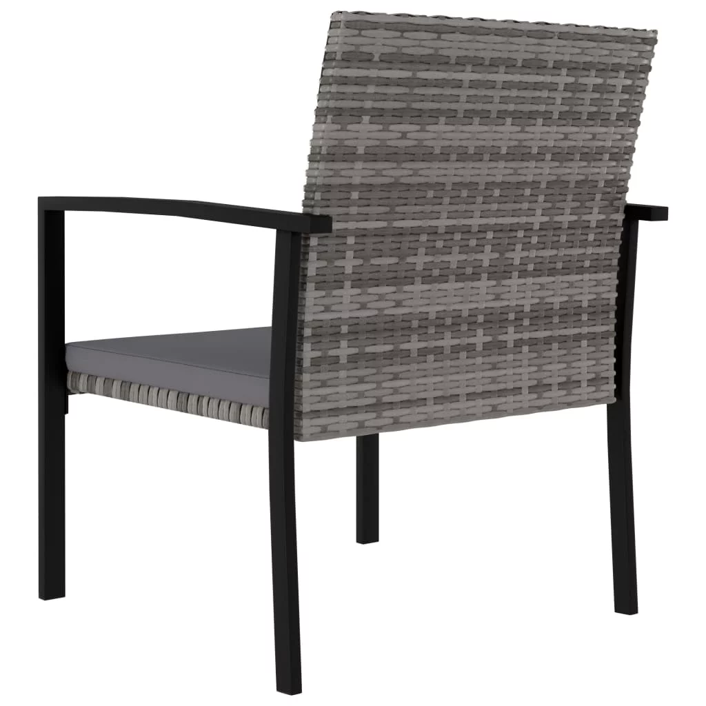 7 Piece Patio Dining Set Poly Rattan Gray