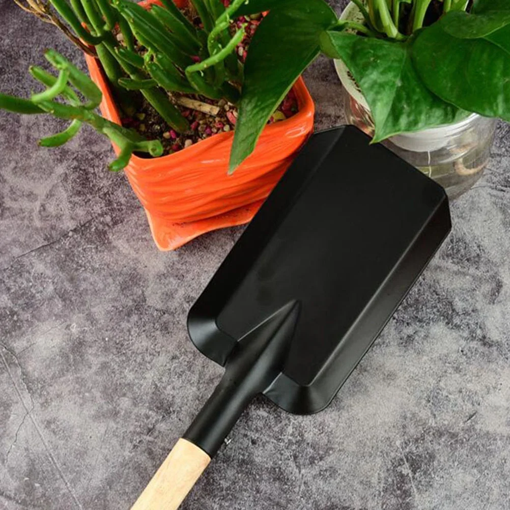 2 Pcs Wooden Handle Shovel Small Trowel Scoop Folding Mini Sapper Planting Iron Gardening Tools Camping