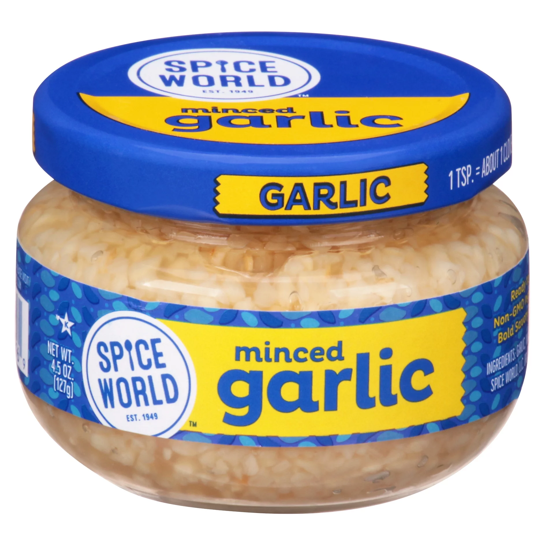 Spice World Minced Garlic, Jar, 4.5 oz