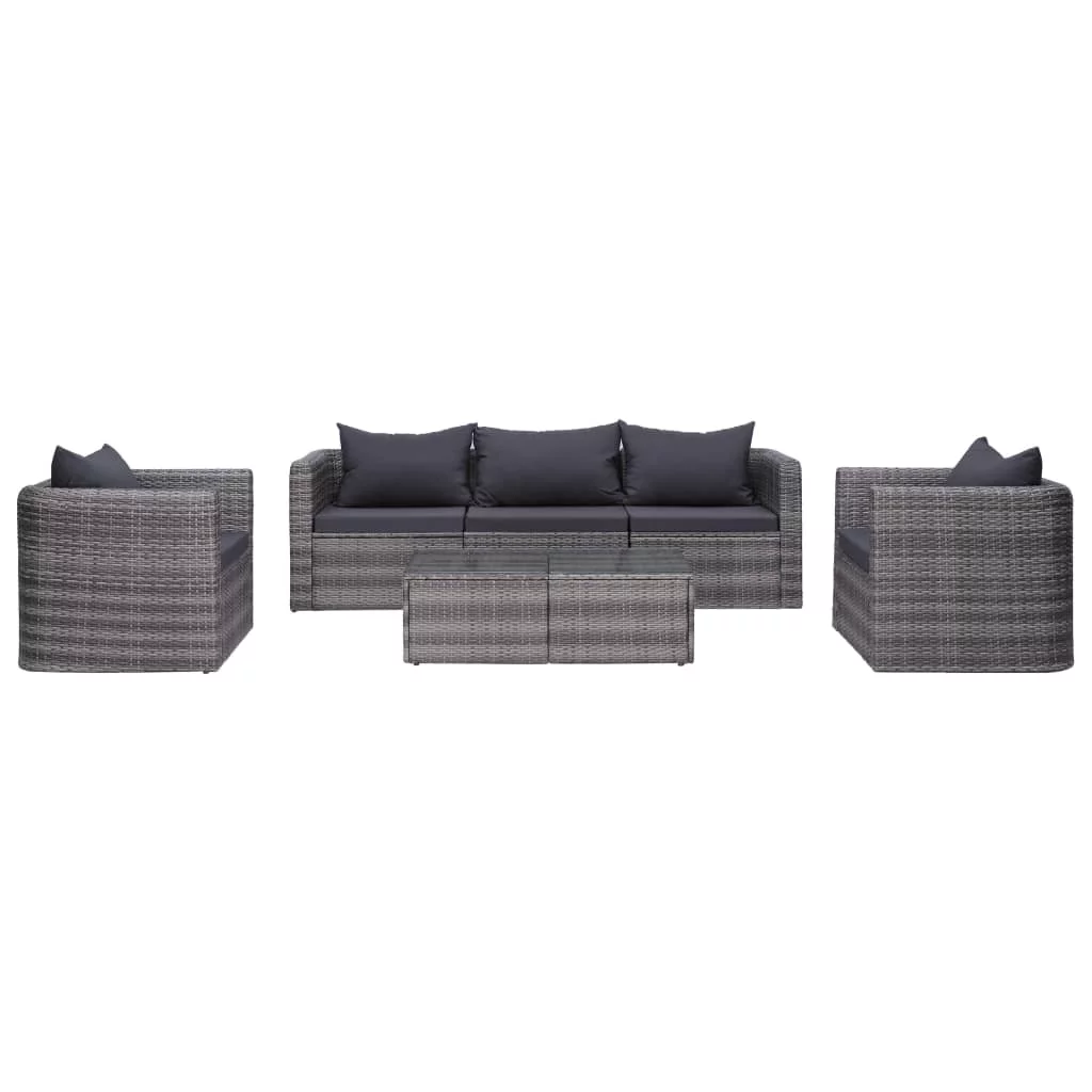 9-Piece Wicker Patio Furniture Set for 8, All-Weather Outdoor Conversation Set Sectional Sofa with Water Resistant Thick Cushions, Pillows and Coffee Table