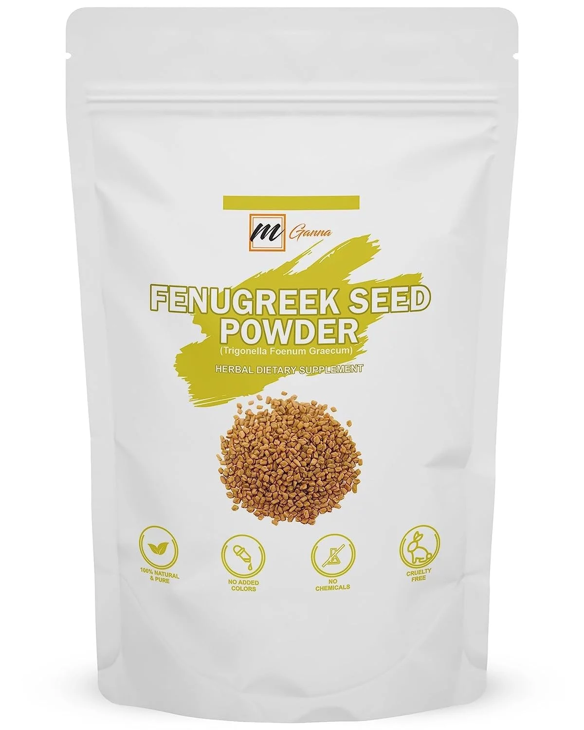 mGanna 100% Natural Fenugreek/Trigonella Foenum Graecum Seed Powder for Strong Healthy Body, Smooth Skin and Silky Shiny Hair 0.5 LBS / 227 GMS