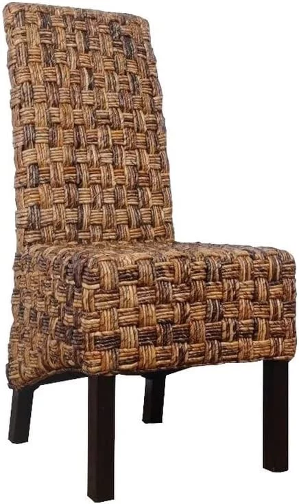 H Coastal Wicker/Rattan Dining Chair in Brown (Set of 2)