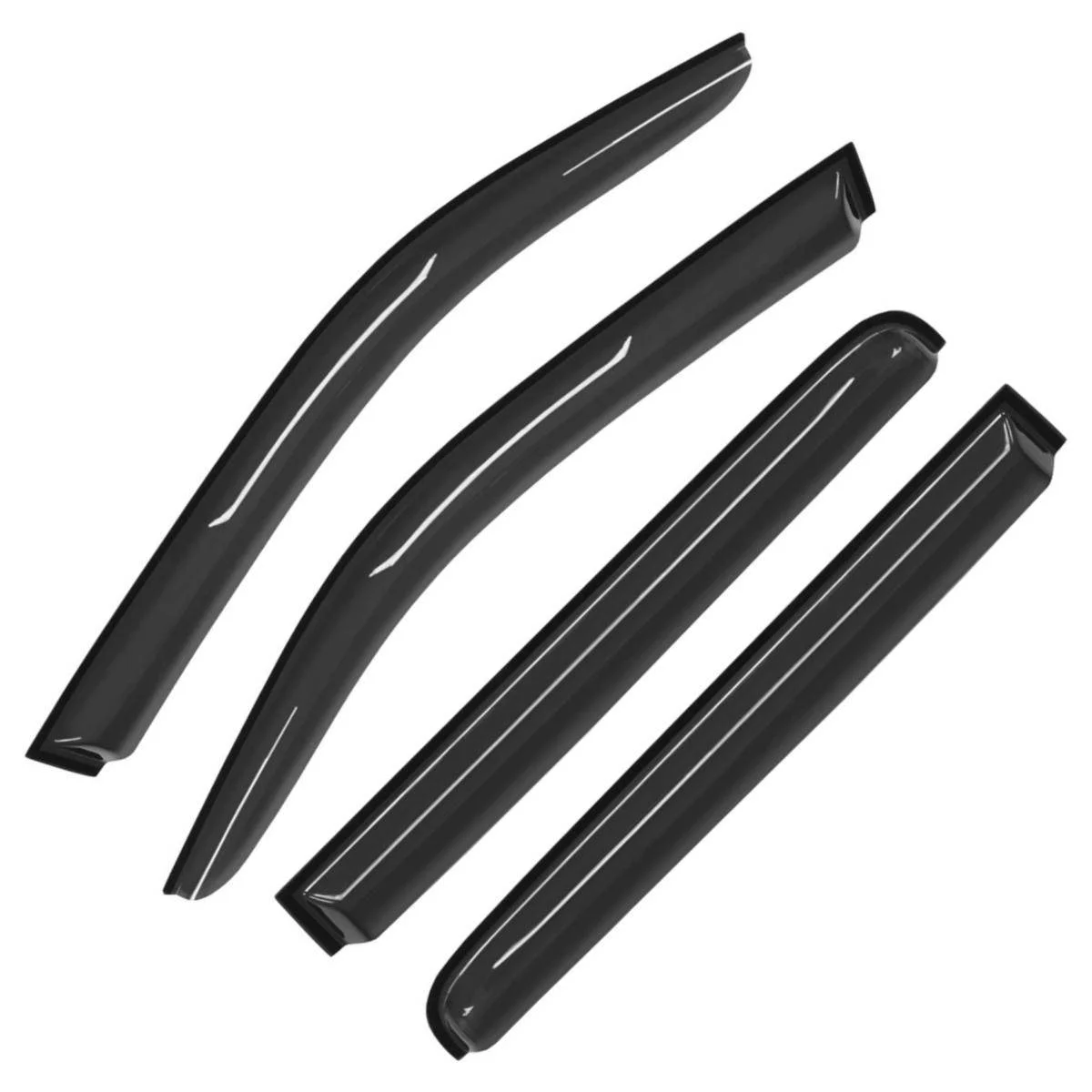 KT 94407 Window Wind Deflectors Vent Shades 4Pcs, Window Visors Rain Guards, Acrylic, Dark Smoke