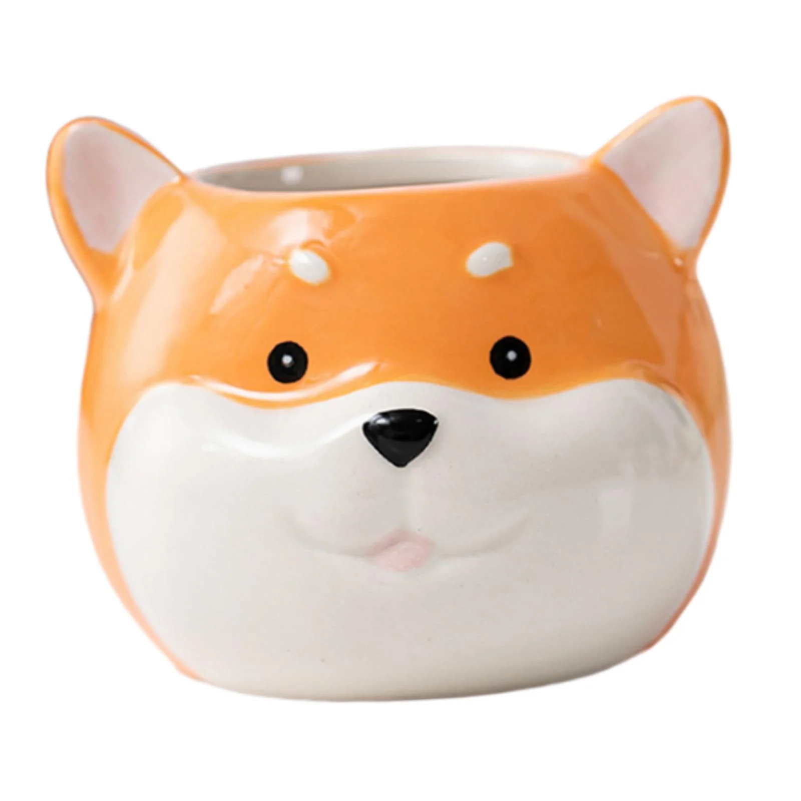 Gazechimp Porcelain Cartoon Dog Puppy Figurine Planter Balcony Decoration Flower Plant Pot Chai Gou