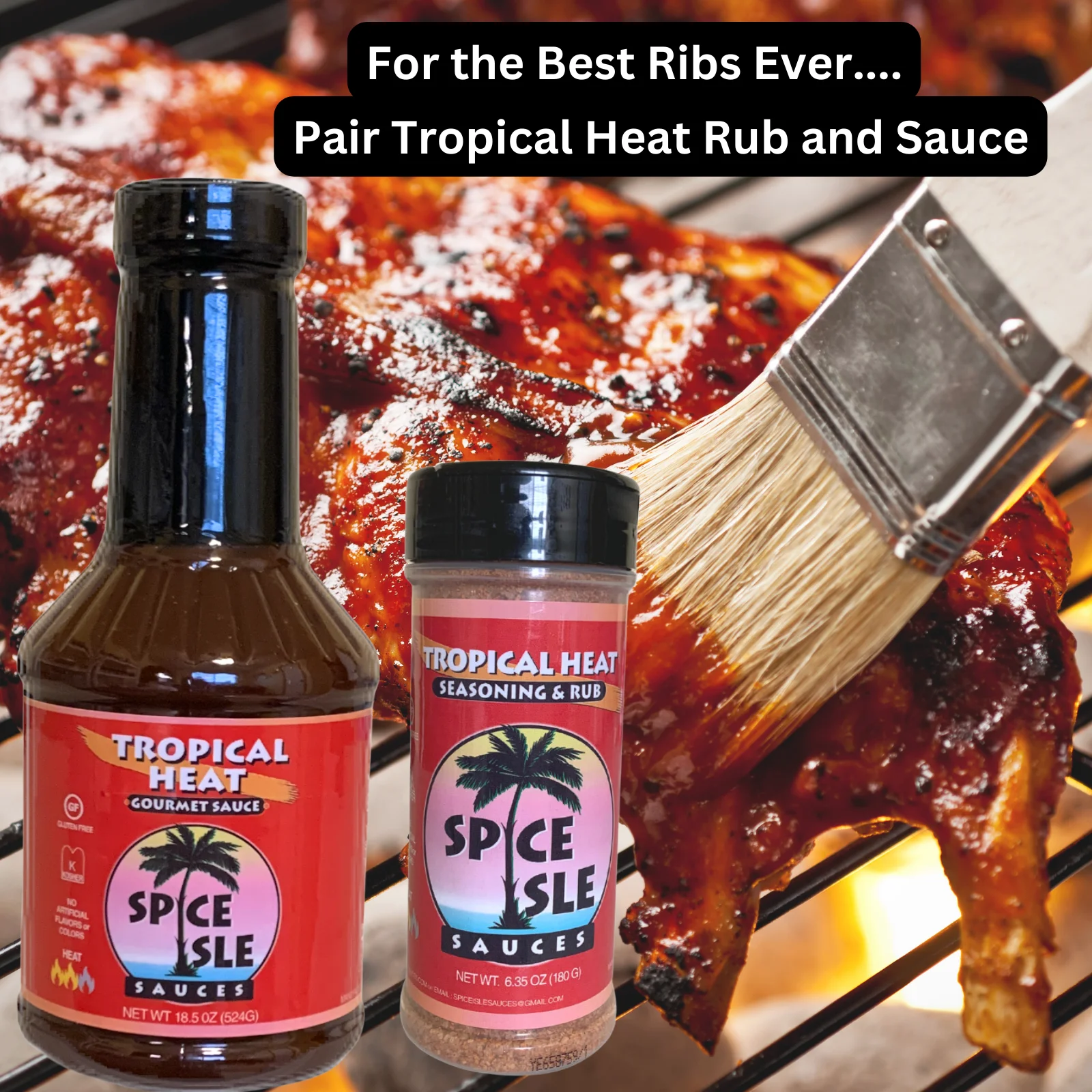 Spice Isle Sauces Tropical Heat Seasoning/Rub, Spicy Caribbean Seasoning Blend with Tamarind, 6.35 oz