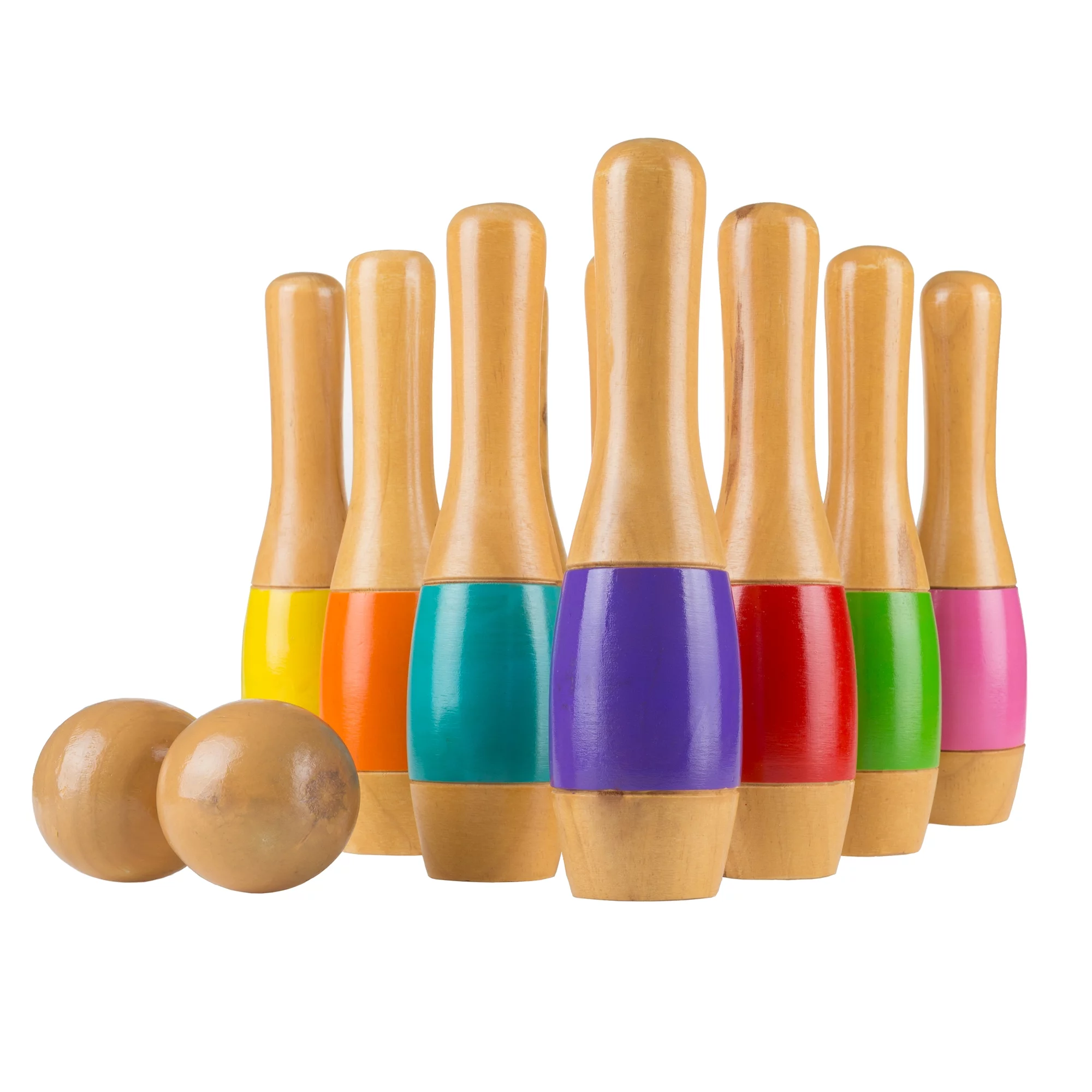 Lawn Bowling Game/Skittle Ball- Indoor and Outdoor Set by Hey! Play! (9.5 Inch)