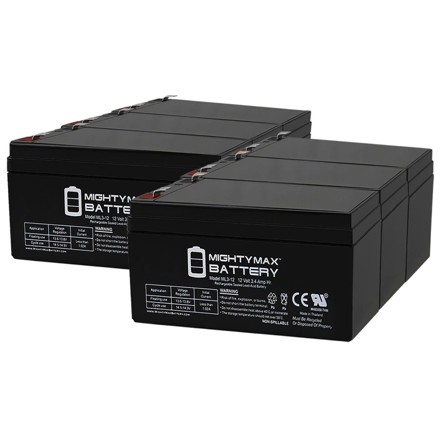 ML3-12 Replacement part For Toro Lawn mower # 106-8397 BATTERY-12 VOLT  - 6 Pack