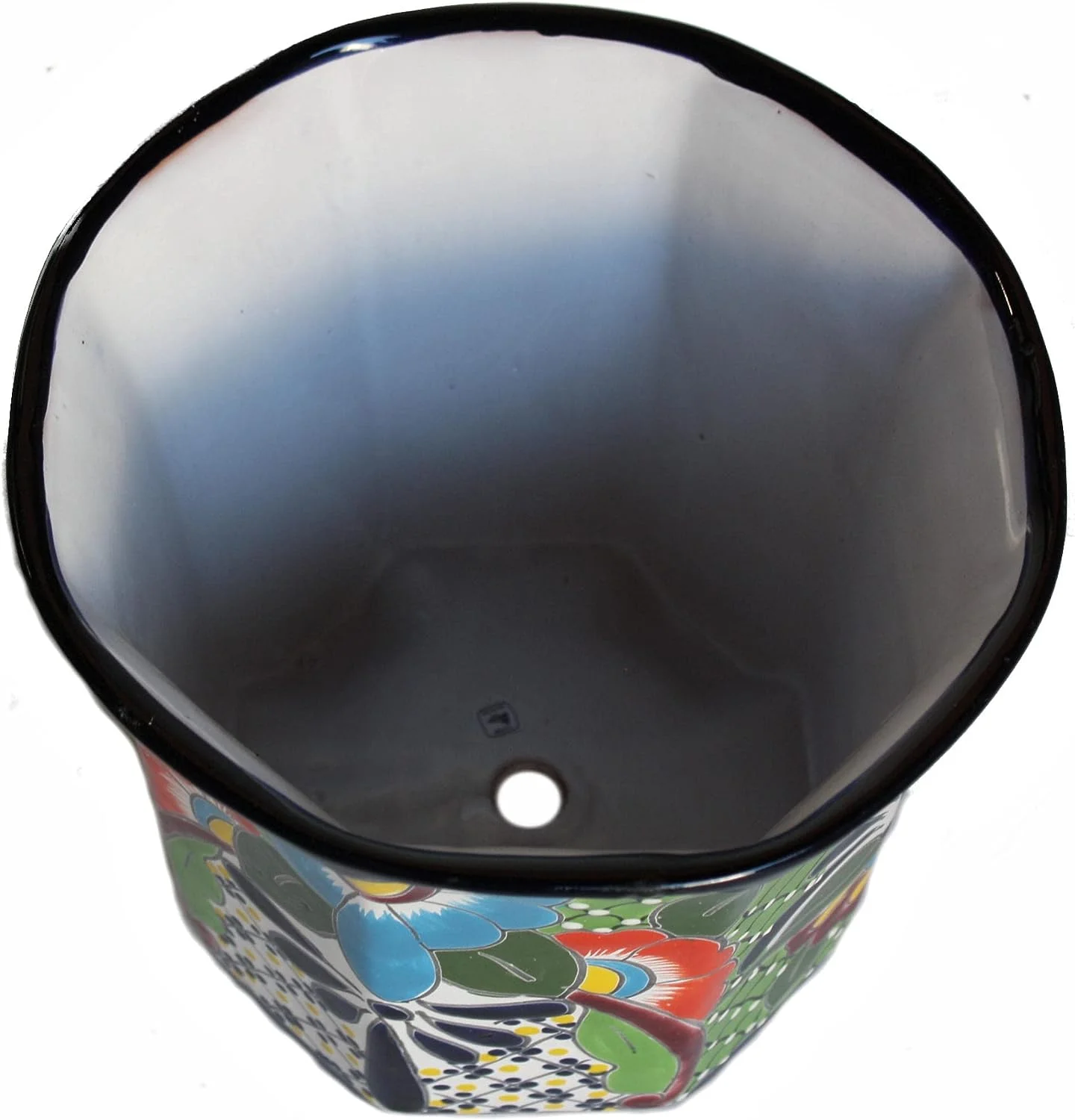 Sevina Mexican Colors Talavera Ceramic Garden Pot, Size: 10'' Overall Diameter x 9'' Height.