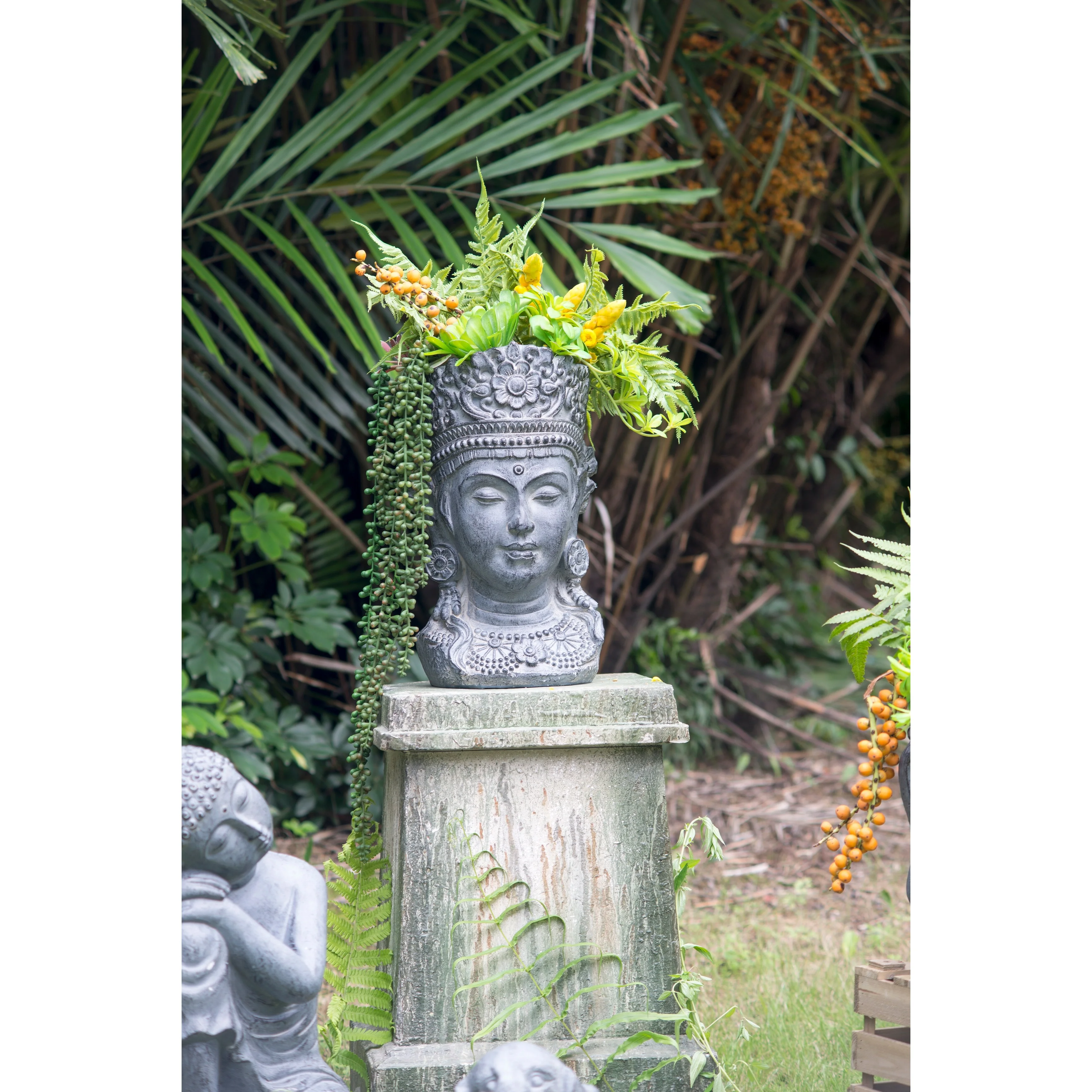 Seasonal Abode A&B Home Buddha Head Magnesium Planter