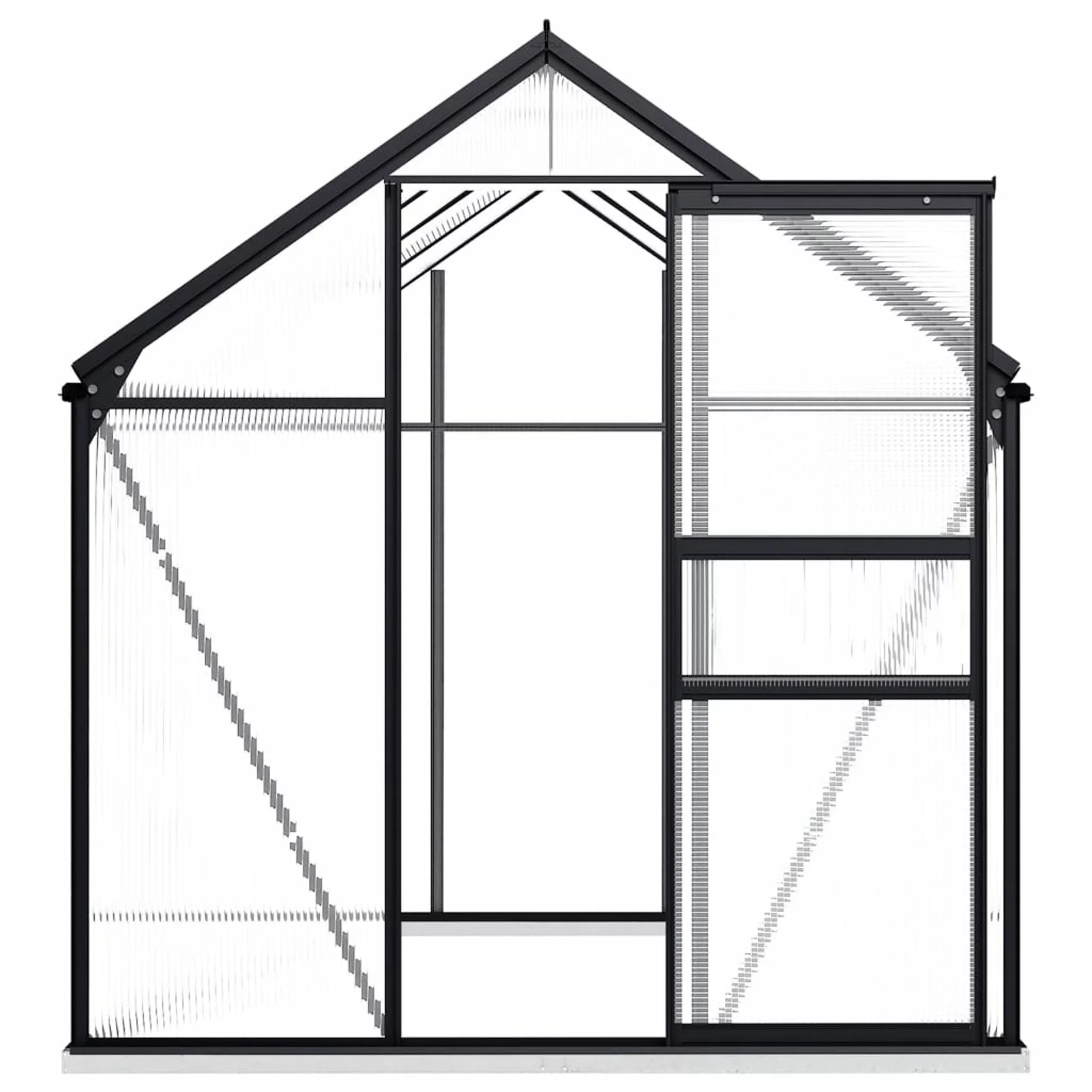 Aibecy Greenhouse with Base Frame Anthracite Aluminum 51.1 ft²