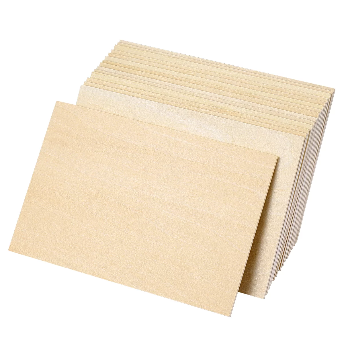Homemaxs Wood Sheets Craft Basswood Board Plank Unfinished Plywood Thin Flat Diy Wooden Natural Pieces Timber Birch Drawing