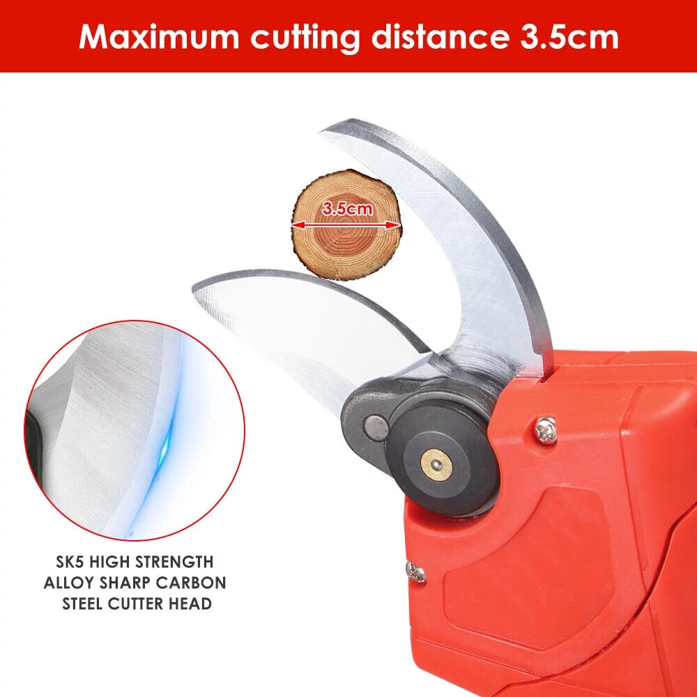 Electric Pruning Shears Cordless Cutter Pruner Scissors Branch Nursery W/Battery