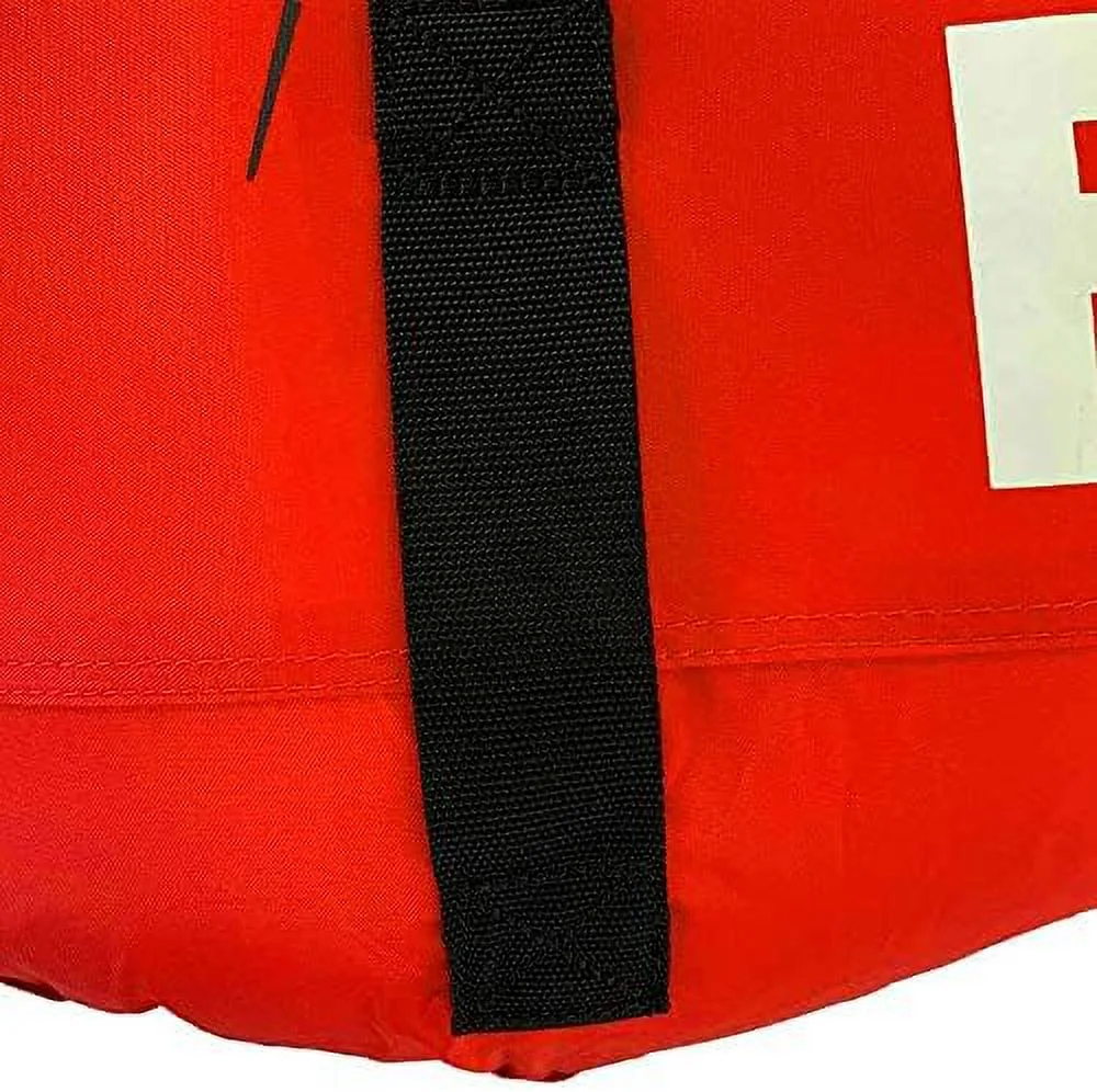 ripper 2 nylon inflatable towable float with foam handles, neoprene knuckle guards and quick connect tow points, red