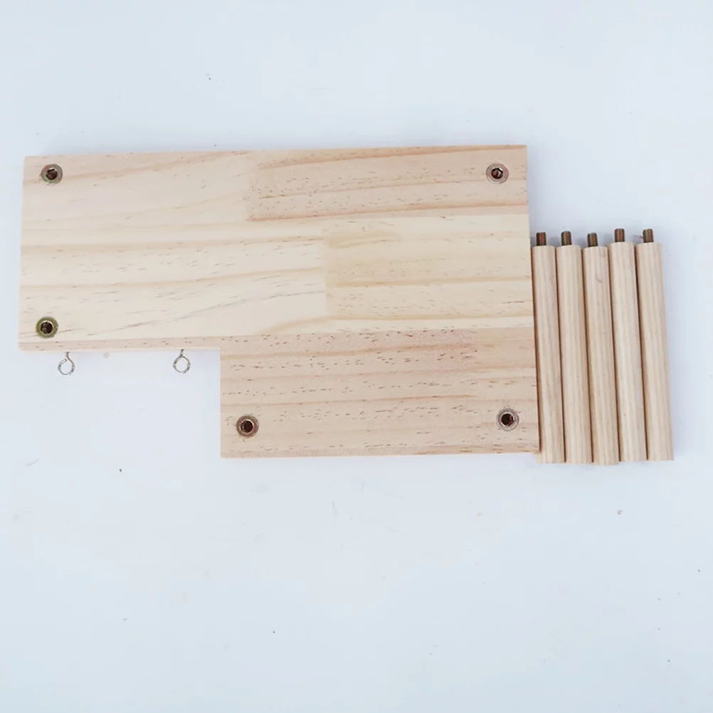 Hamster Wooden Platform with Ladder Natural Toy Play Gym Stand Cage Sports Decorate