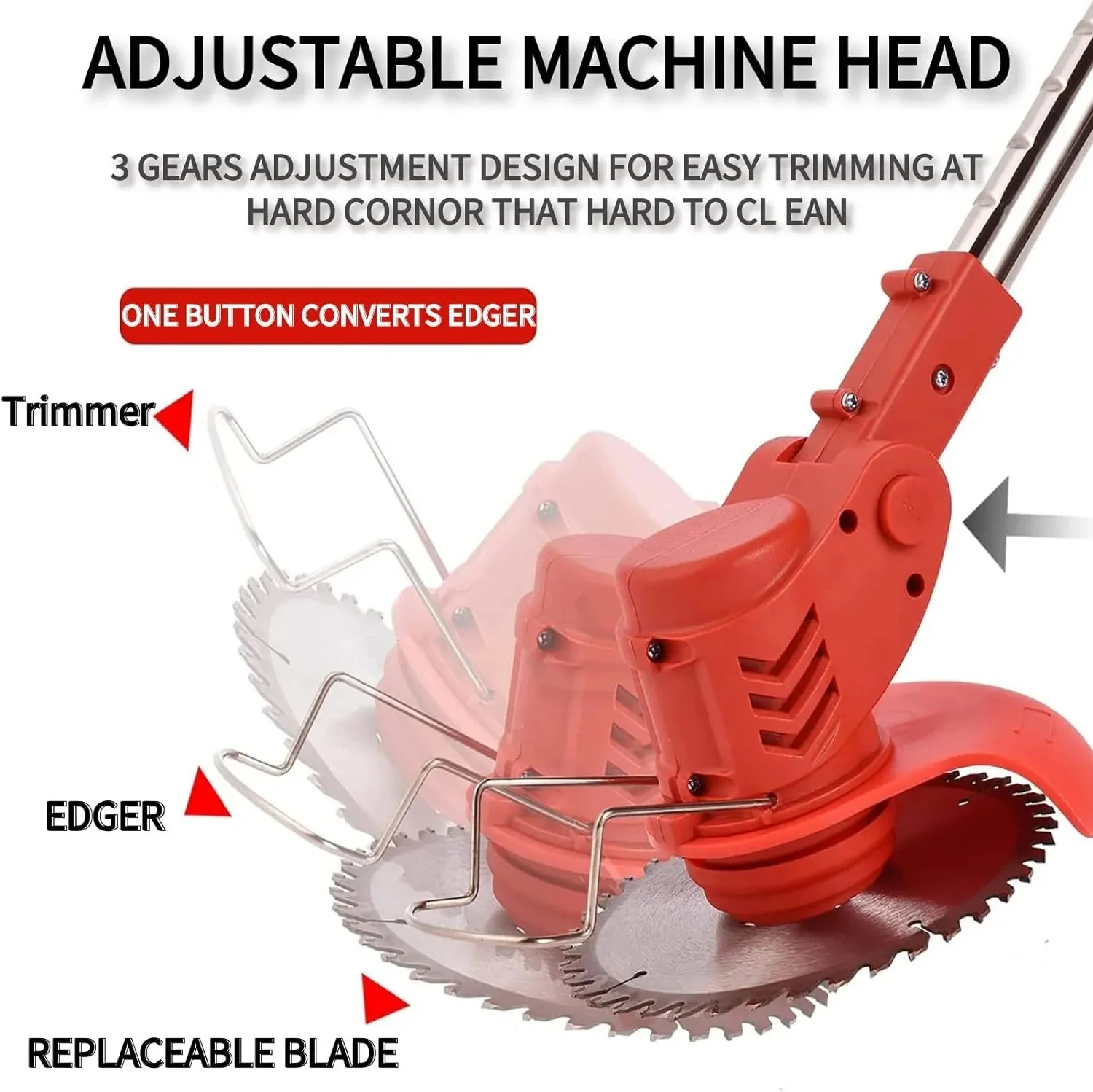 Cordless Electric Weed Lawn Eater Edger Yard Grass String Trimmer Cutter mower
