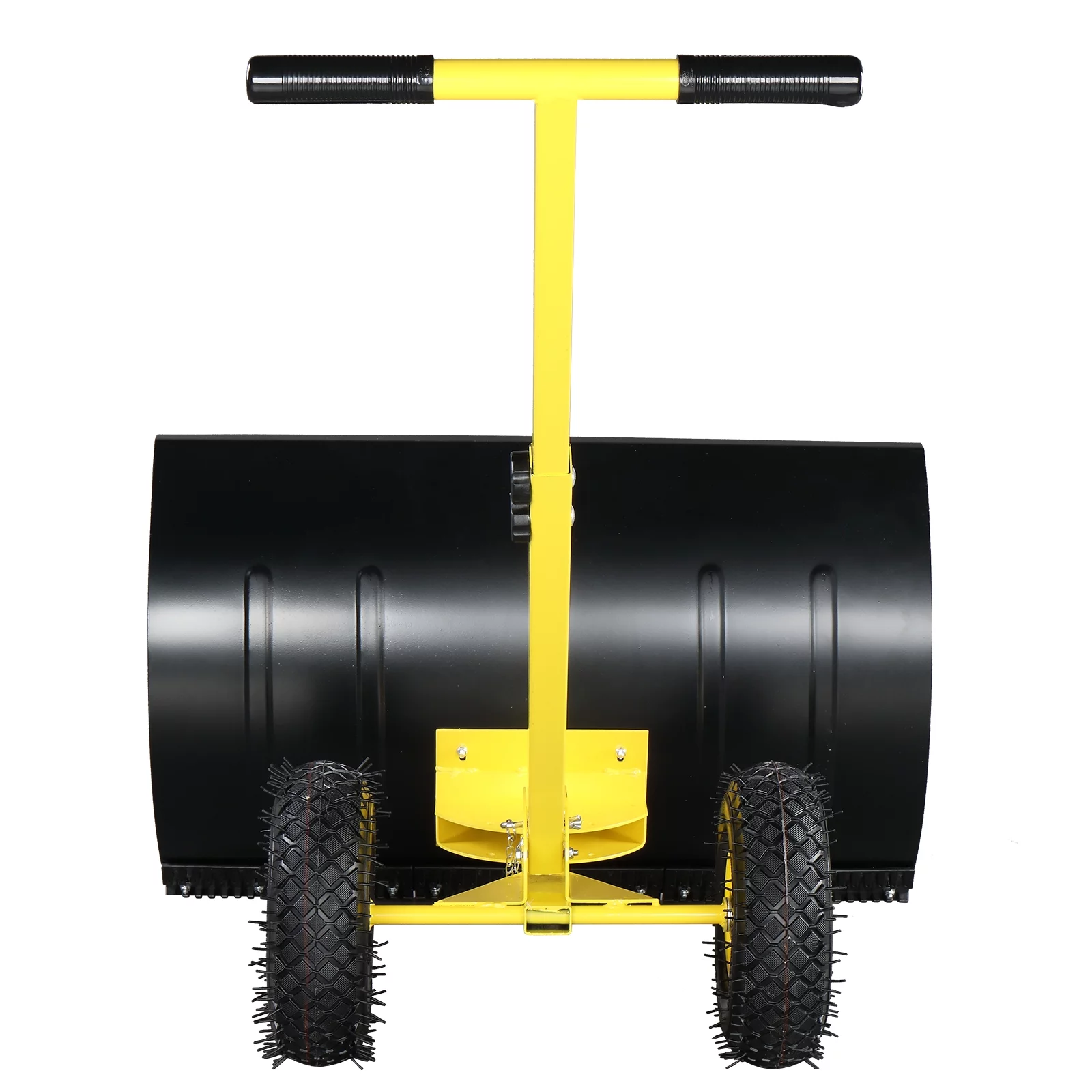 Long Snow Plow Shovel Angle & Height Adjustable Padded Handle Efficient Snow Clean Tool for Driveway or Pavement Yellow