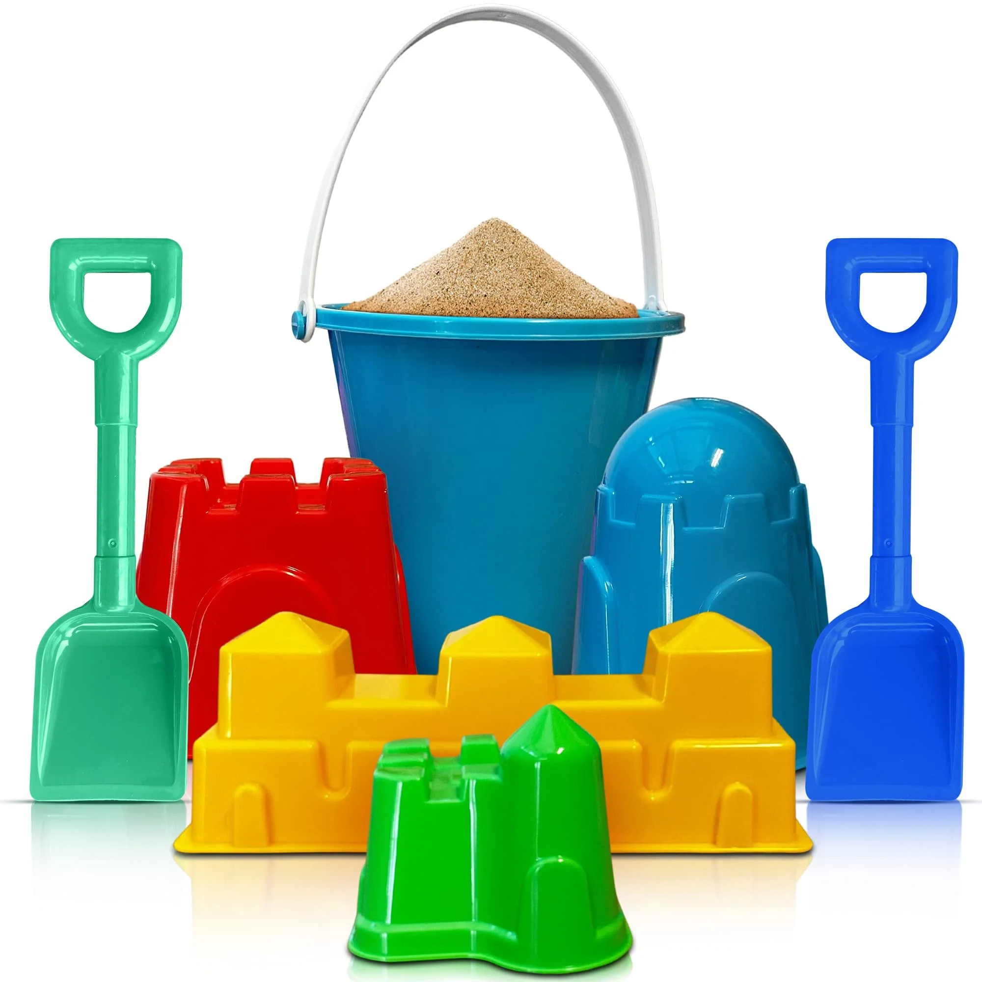 BBP 7pc Beach Bucket Set - Beach Toys for Kids 3-10, Sand Toys Have Fun with Included Sand Buckets and Shovels for Kids Toddler Sandbox Toys