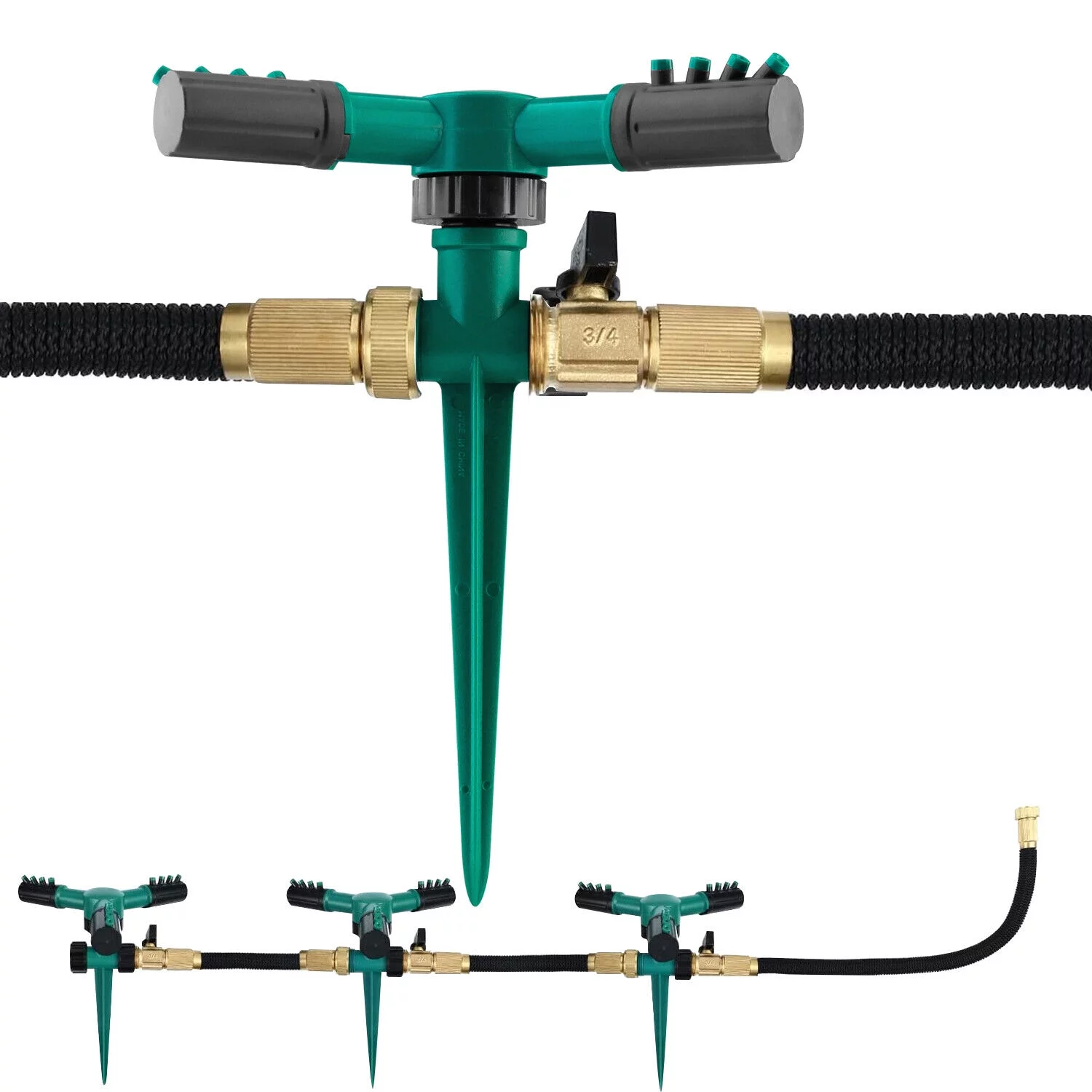 360° Rotation Auto Irrigation System Garden Lawn Sprinkler Patio Save Water USA