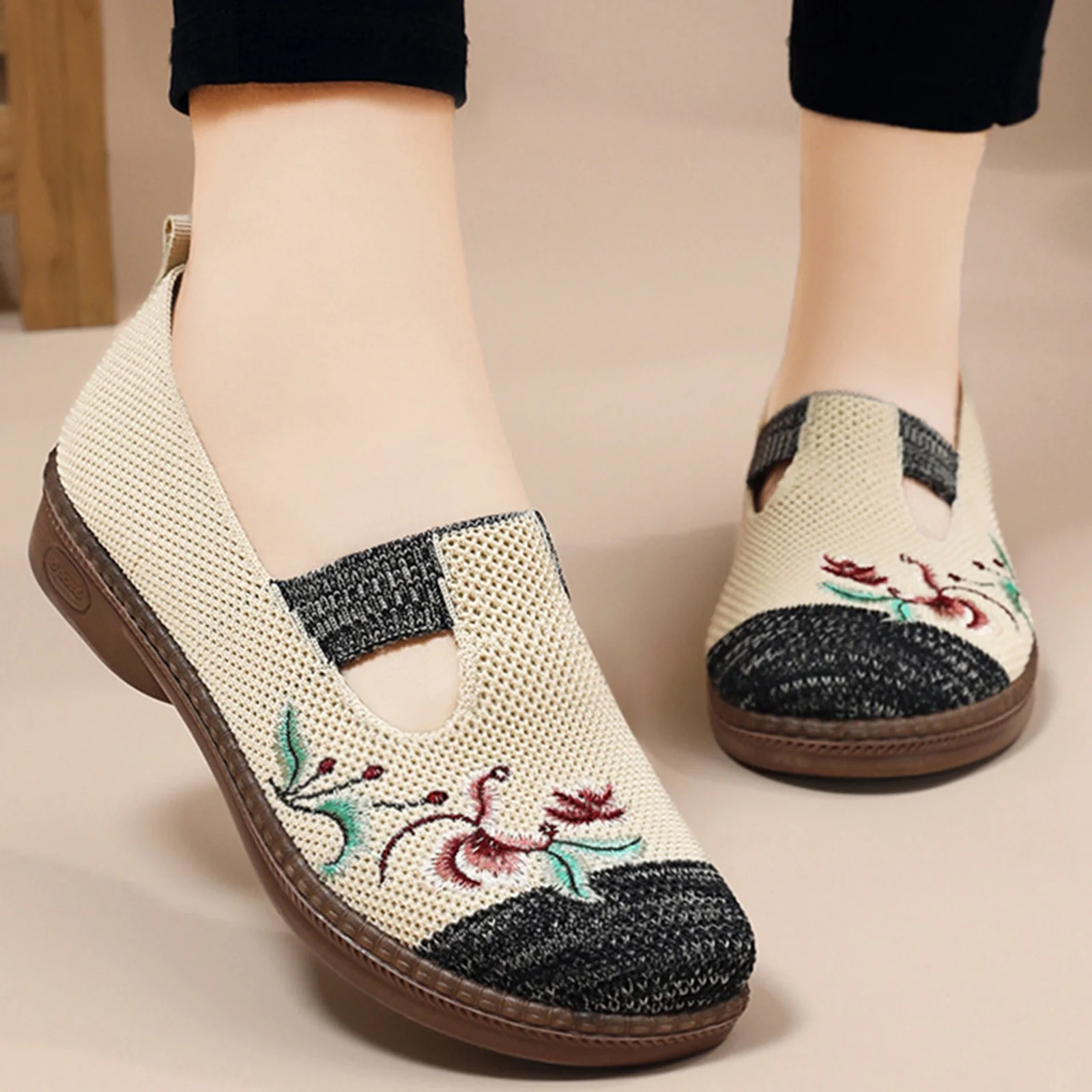 Deals of the Day Clearance, Women's Summer Fashion Mesh Pointed Toe Breathable Bow Printed Casual Shoes Lightweight Comfortable One Foot Stirrup Shoes Women's Sports Shoes