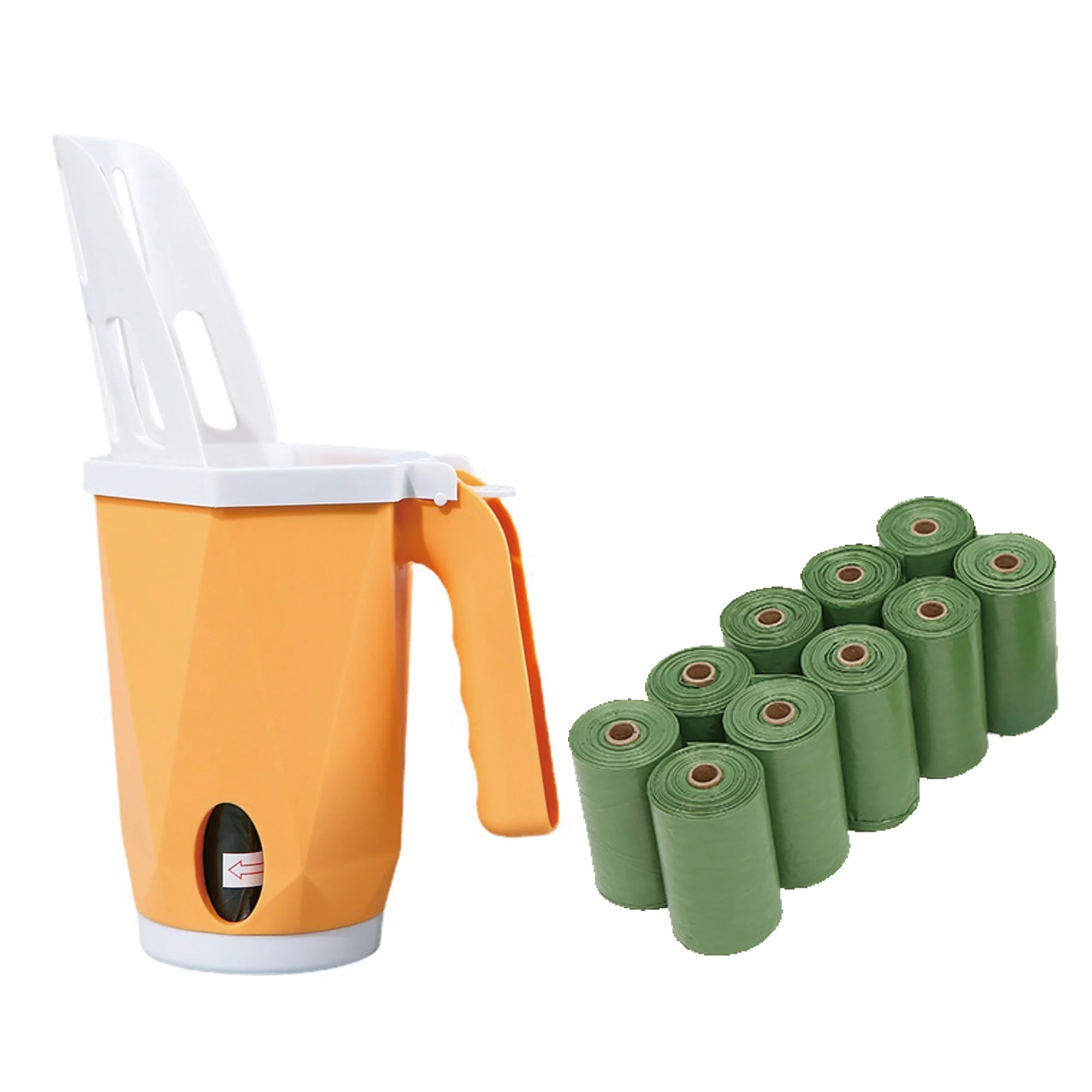 YasTant Cat Litter Scoop with Bag, Integrated Detachable Cat Litter Shovel with Garbage Pail, Cat Litter Sifter Scoop with 10 Rolls/20 Count Poop Bags