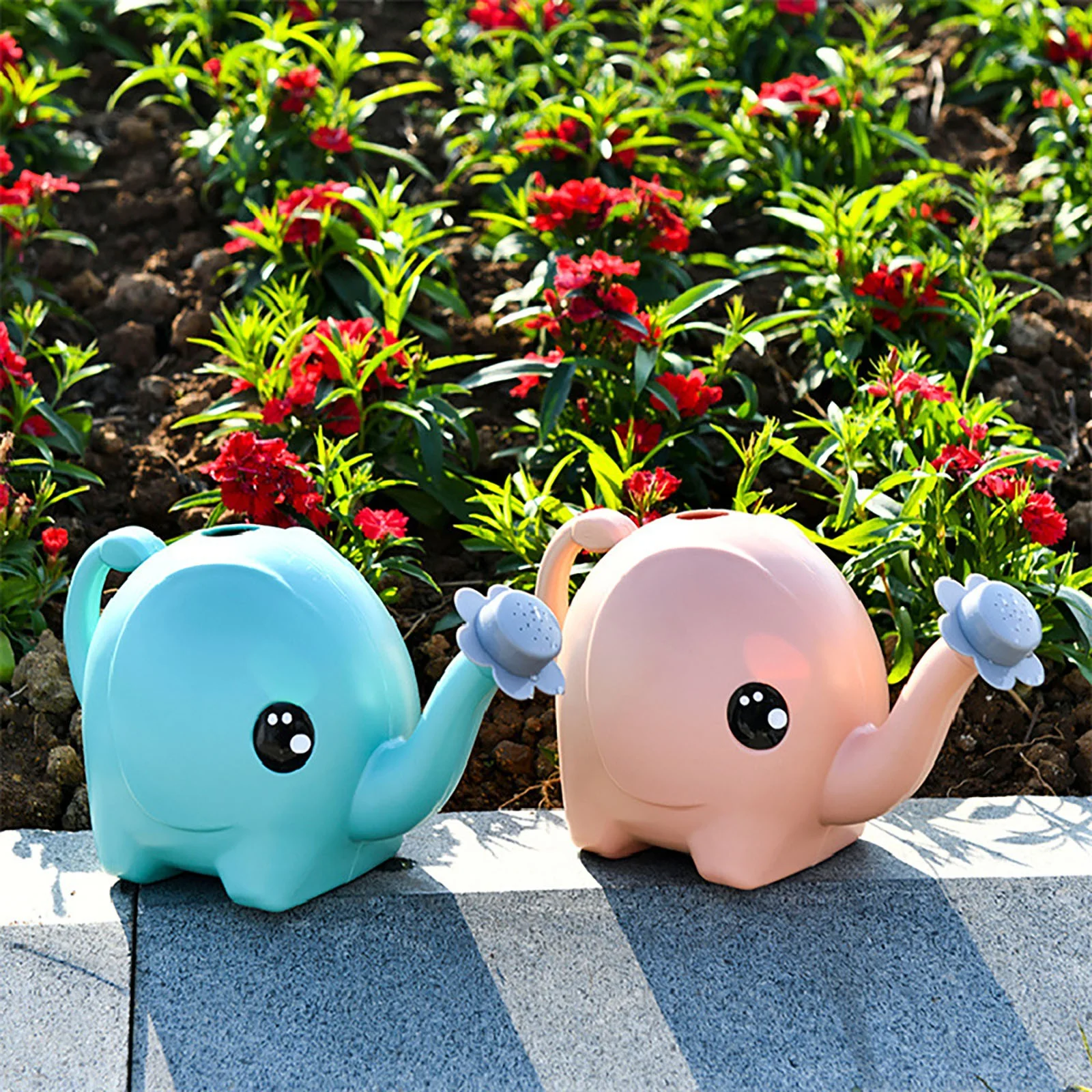 Small Elephant Watering Can Blue Pink Cartoon Children Watering Can 1.5 Liters 2.5 Liters Watering Pot Gardening Tool Shower Utility Tool