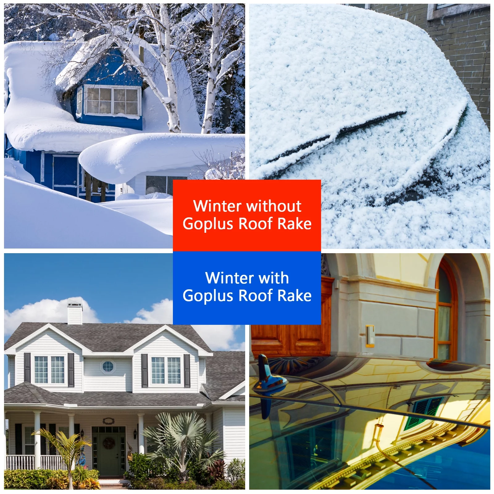 Topbuy Roof Snow Removal Rake 20FT with Adjustable Telescoping Handle