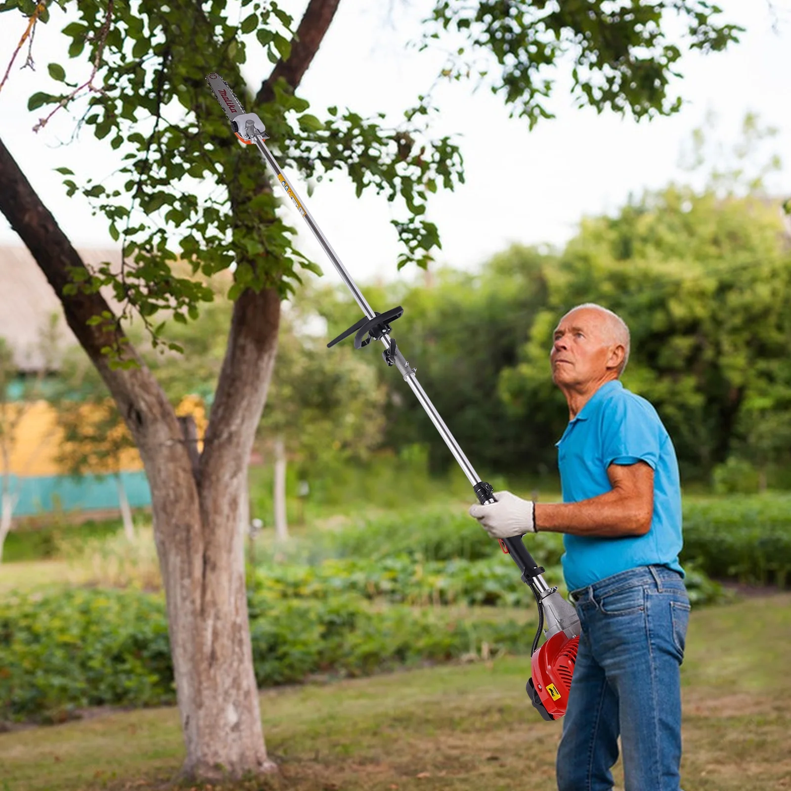 Fetcoi Tree Trimmer Chainsaw Long Reach Saw 2-Cycle Cordless Extension 1250W 12