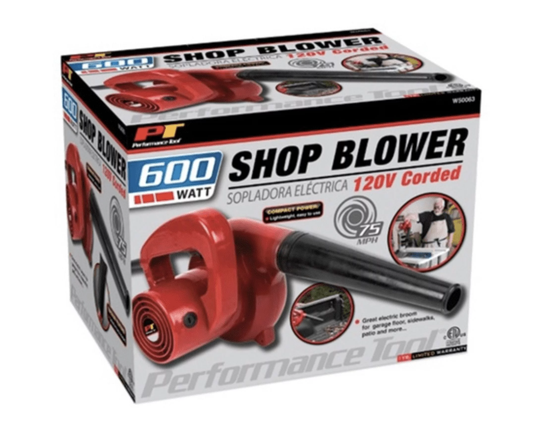 Brand New Performance Tool 22-20975 600 Watt Shop/Garage Blower
